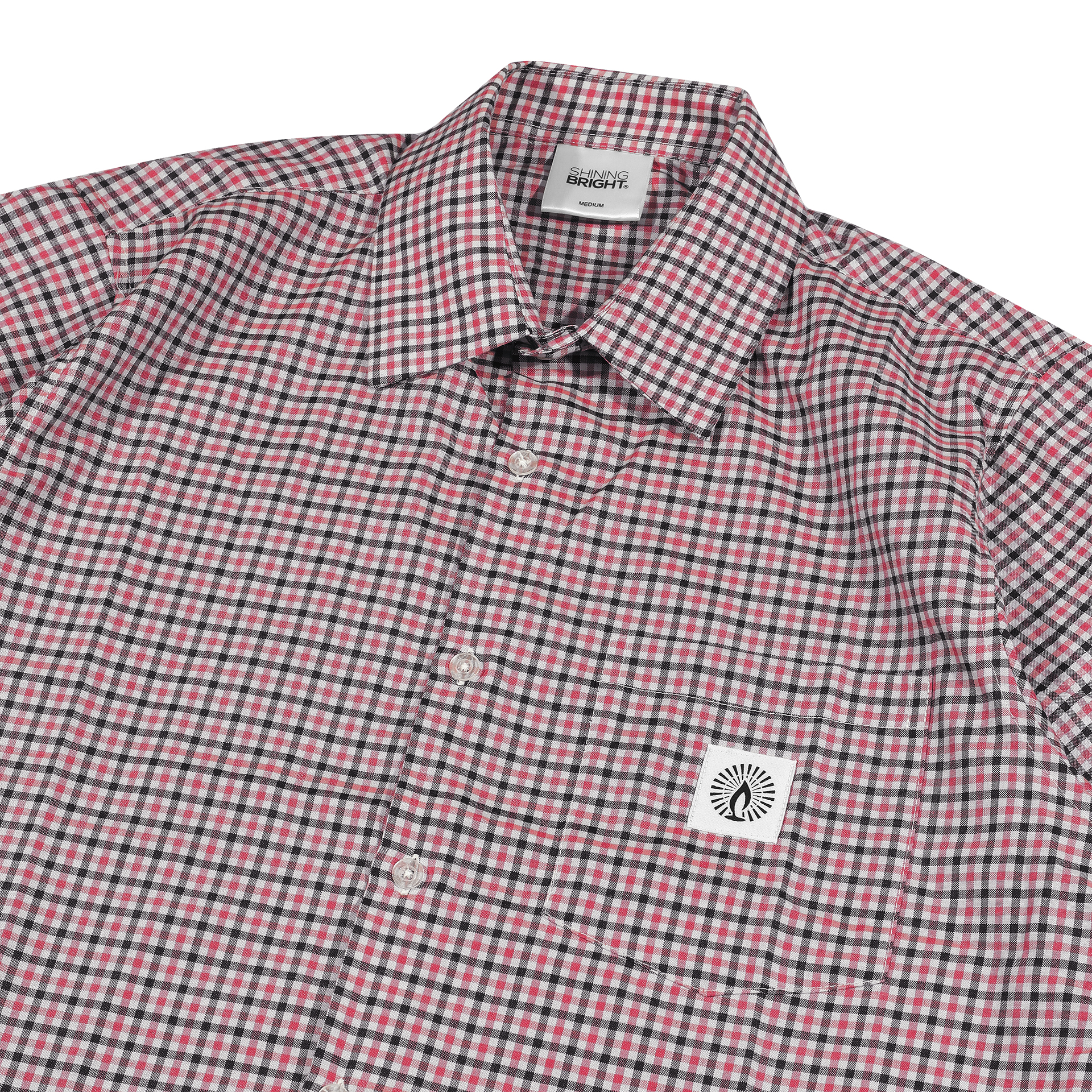 Shining Bright Plaid Collar Shirt - Red