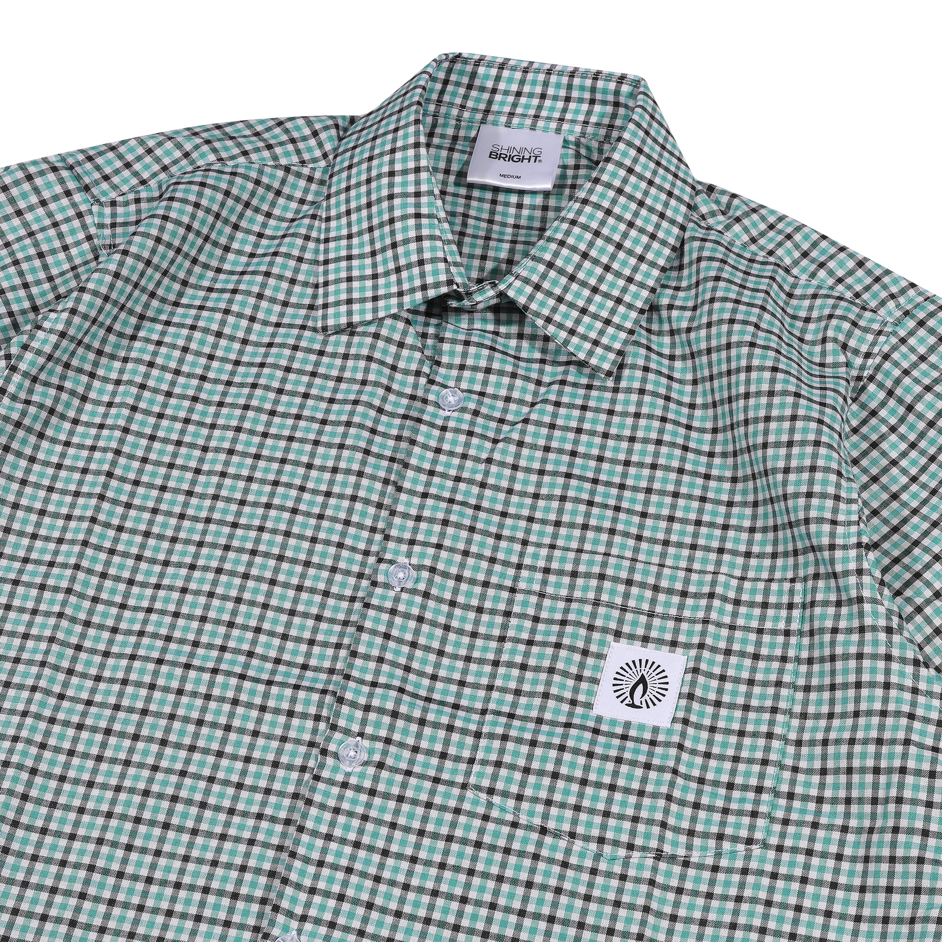 Shining Bright Plaid Collar Shirt - Green
