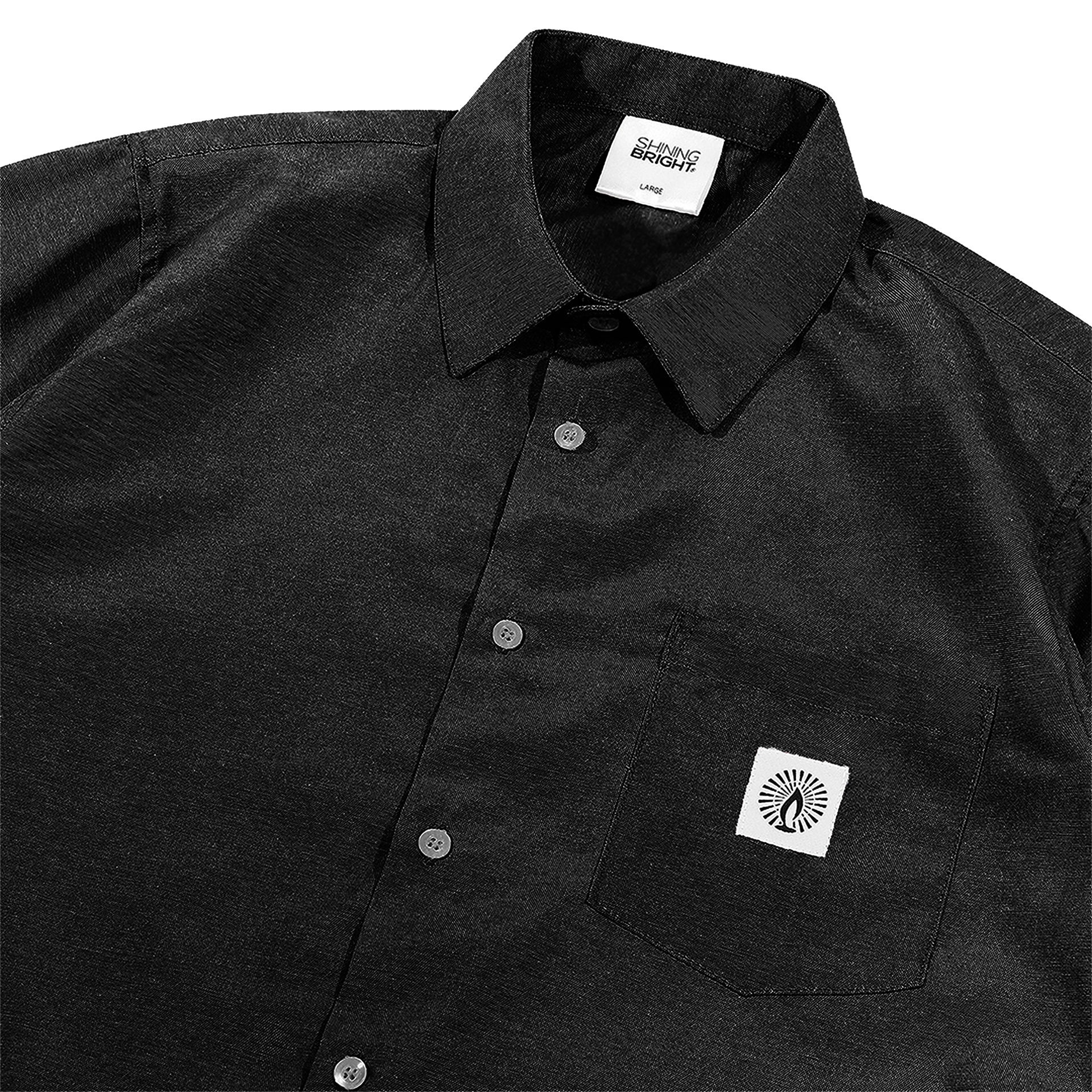 Shining Bright Regular Collar Shirt - Black