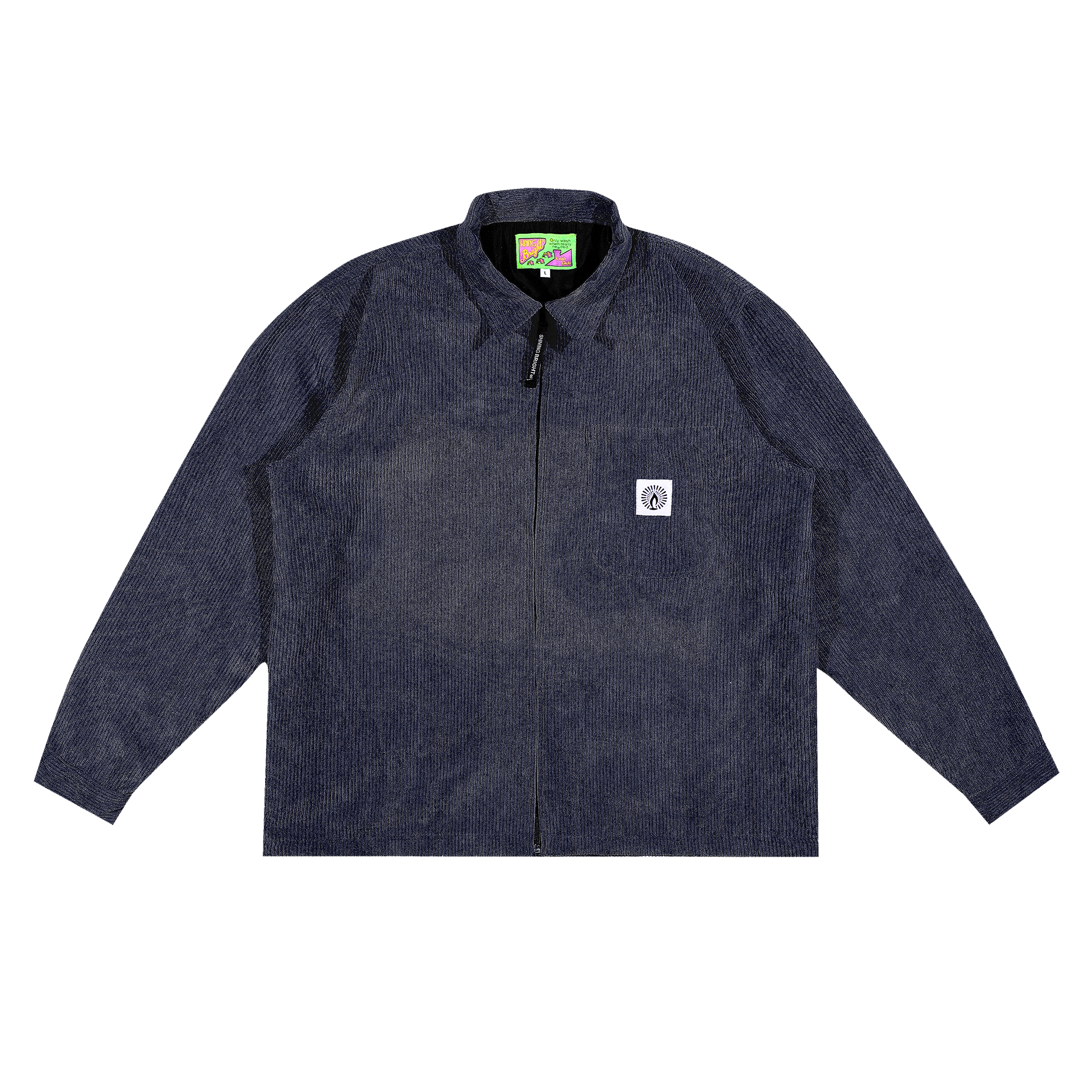 Shining Bright Light Corduroy Work Jacket - Navy
