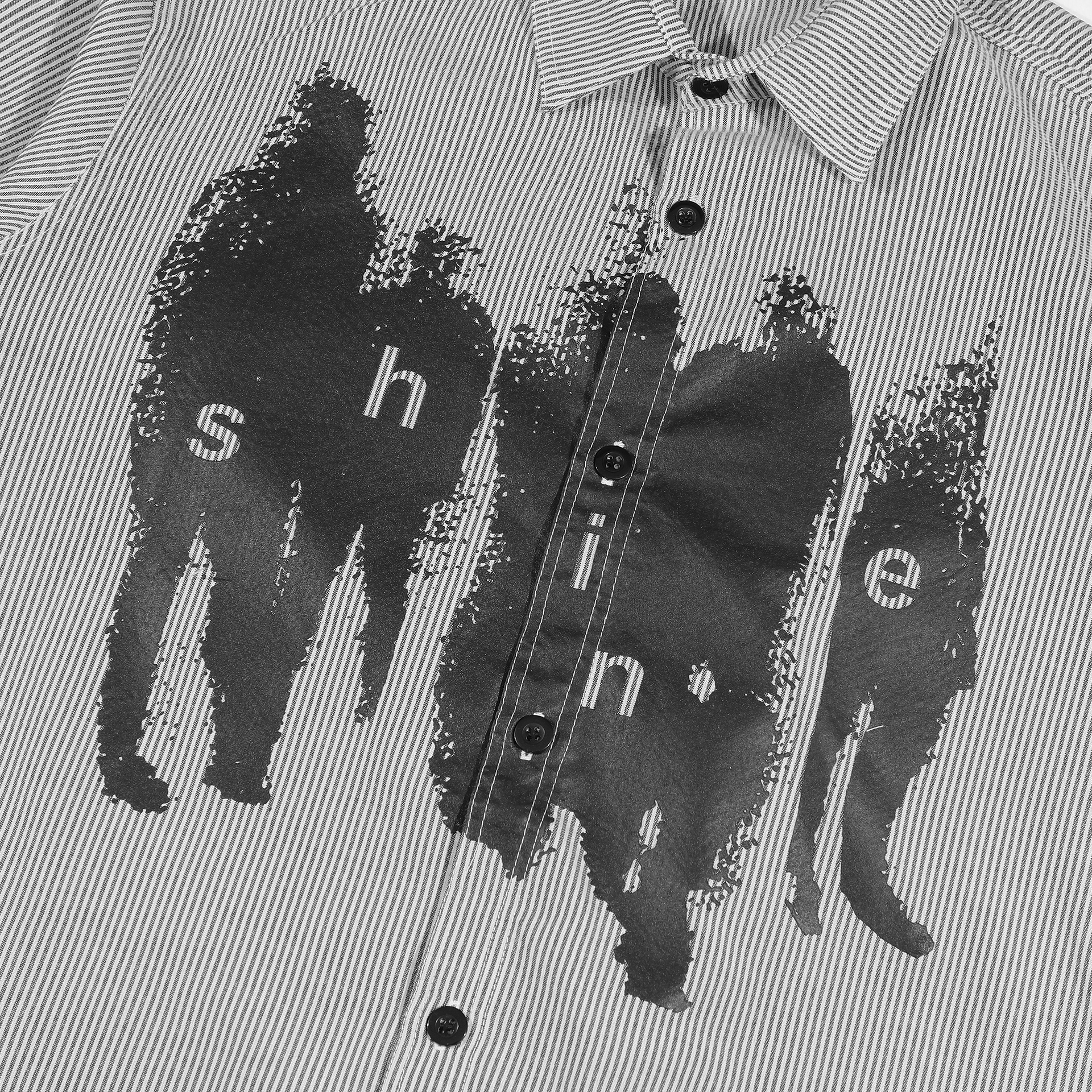 Shining Bright Perish Stripe Shirt - Black