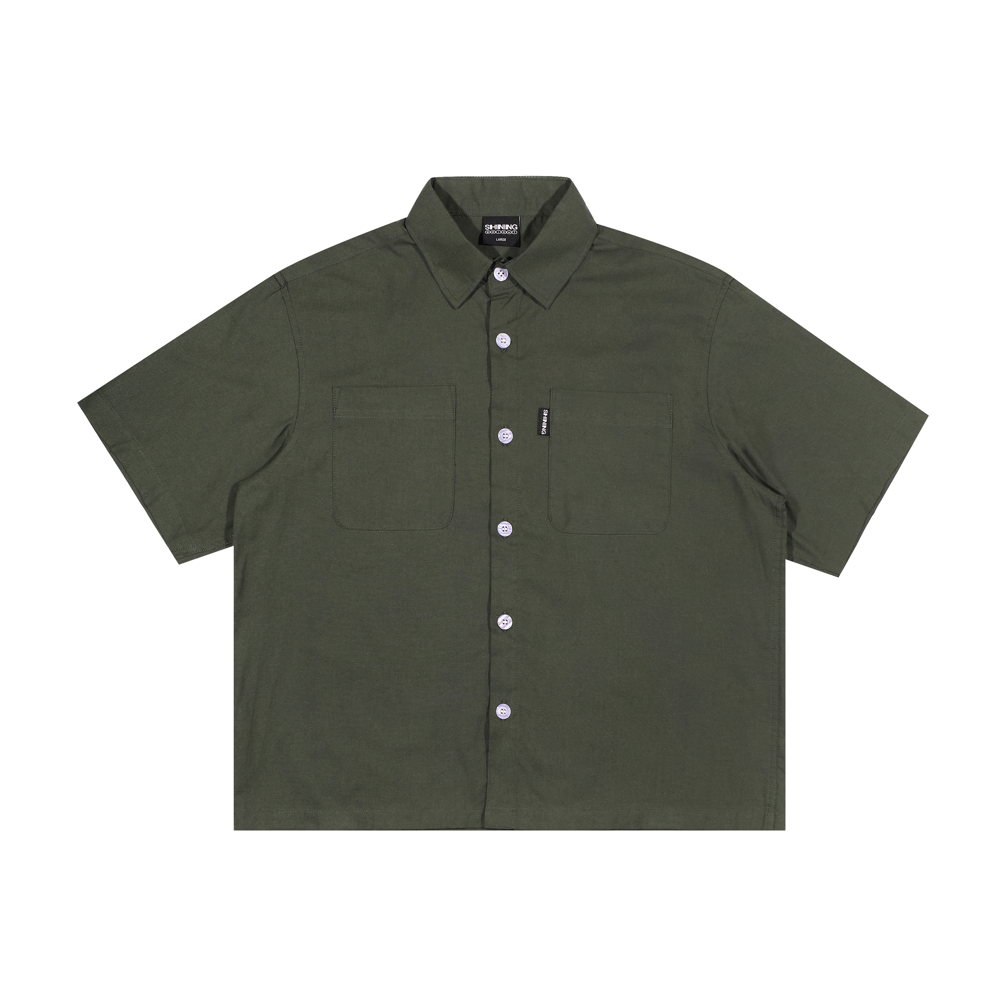 Shining Bright Luze Collar Shirt - Olive