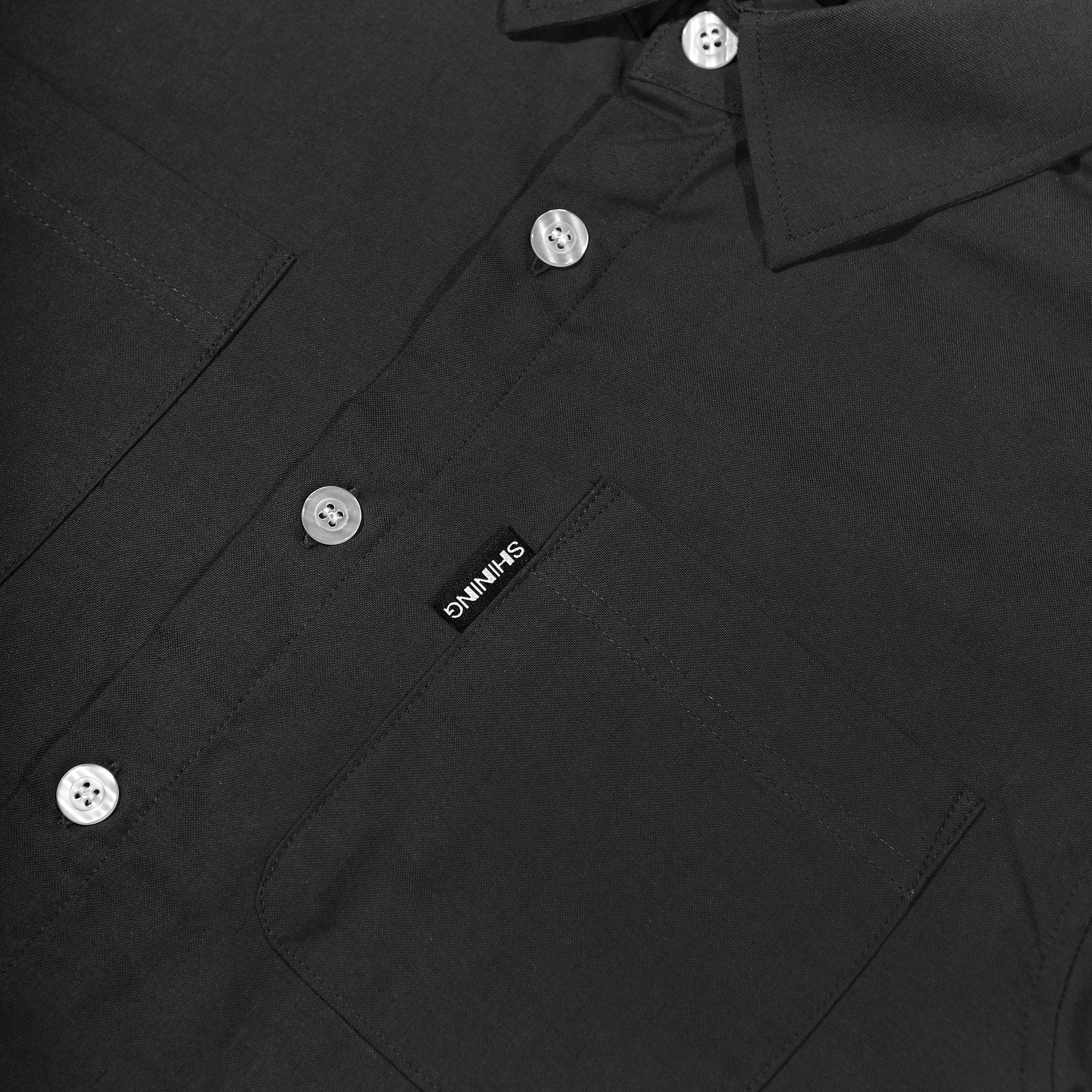 Shining Bright Luze Collar Shirt - Black