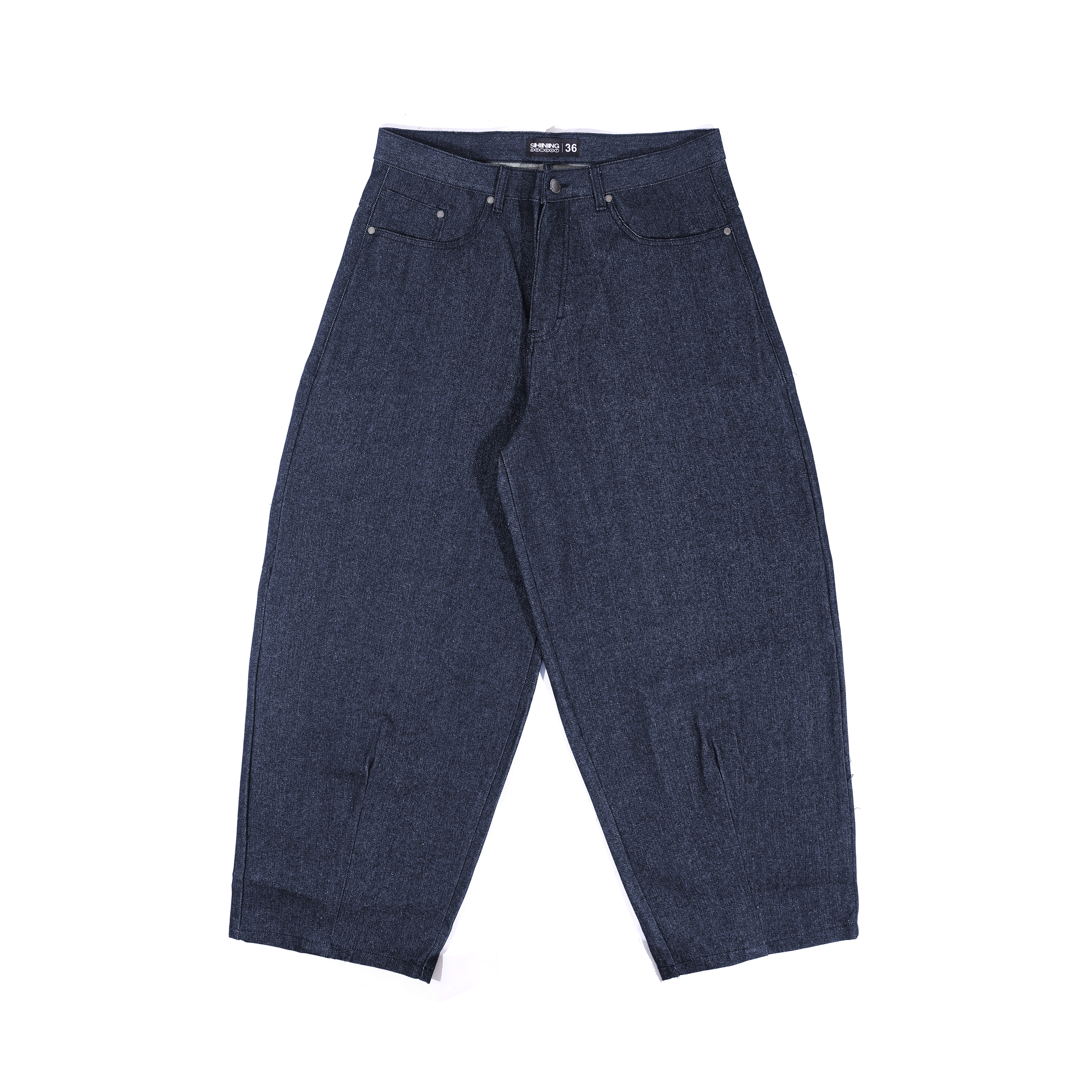 Shining Bright Barrel Denim Pants - Blue