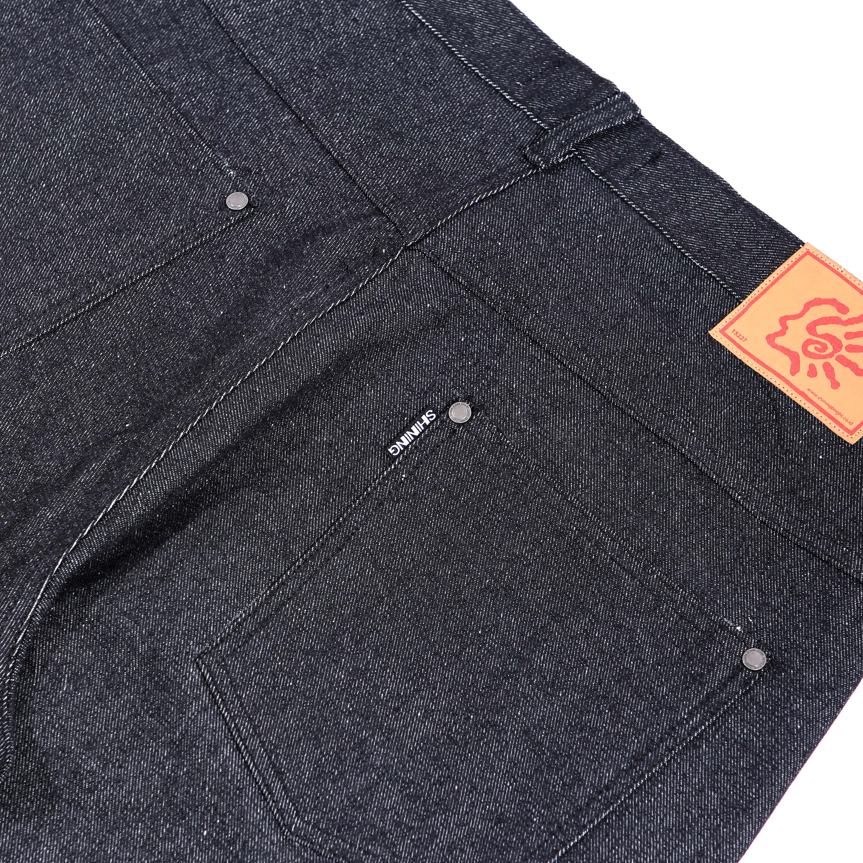 Shining Bright Barrel Denim Pants - Black