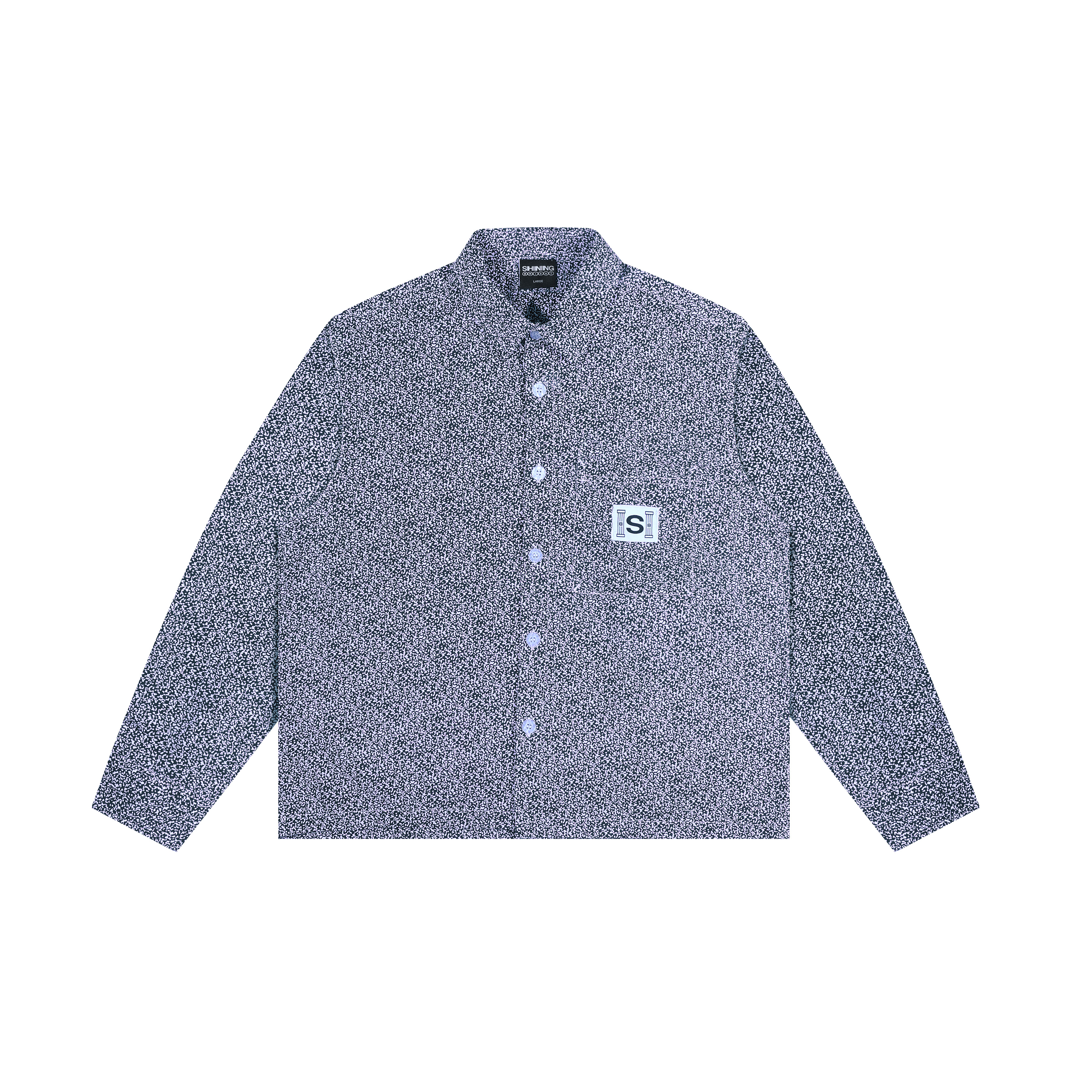 Shining Bright Noise Printed Shirt - Navy