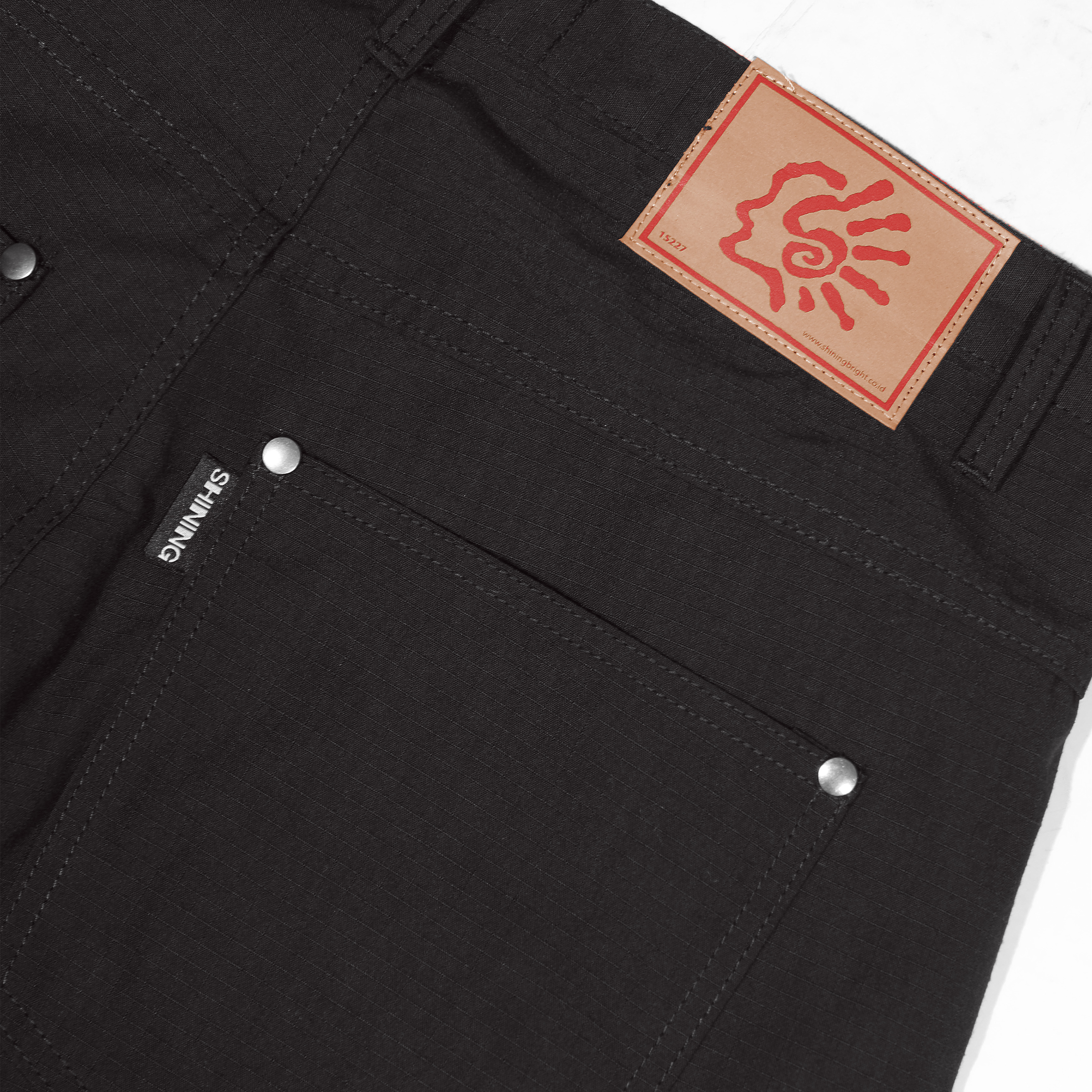 Shining Bright Ripstop Long Cargo Pants - Black