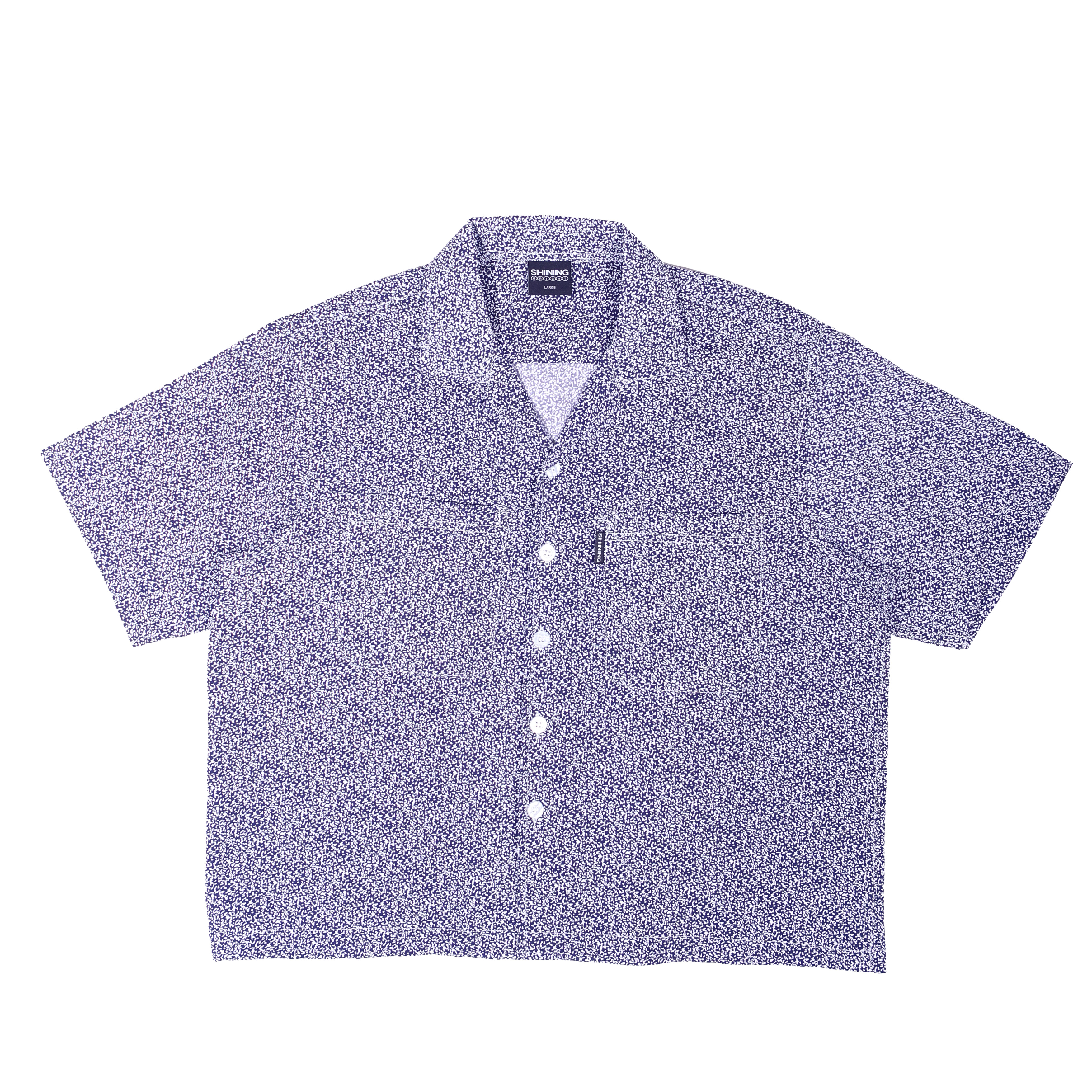 Shining Bright Noise Bowling Shirt - Navy