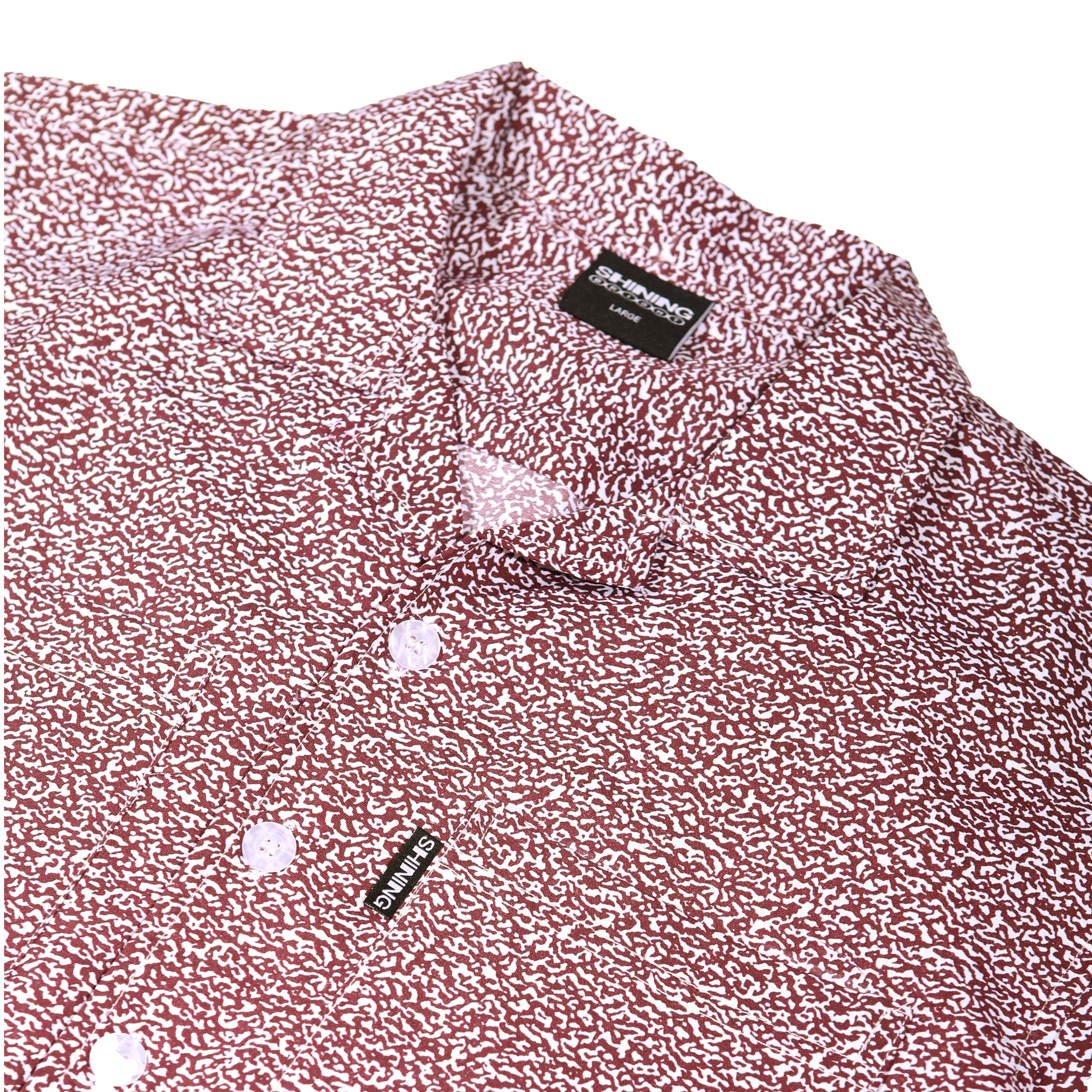 Shining Bright Noise Bowling Shirt - Maroon