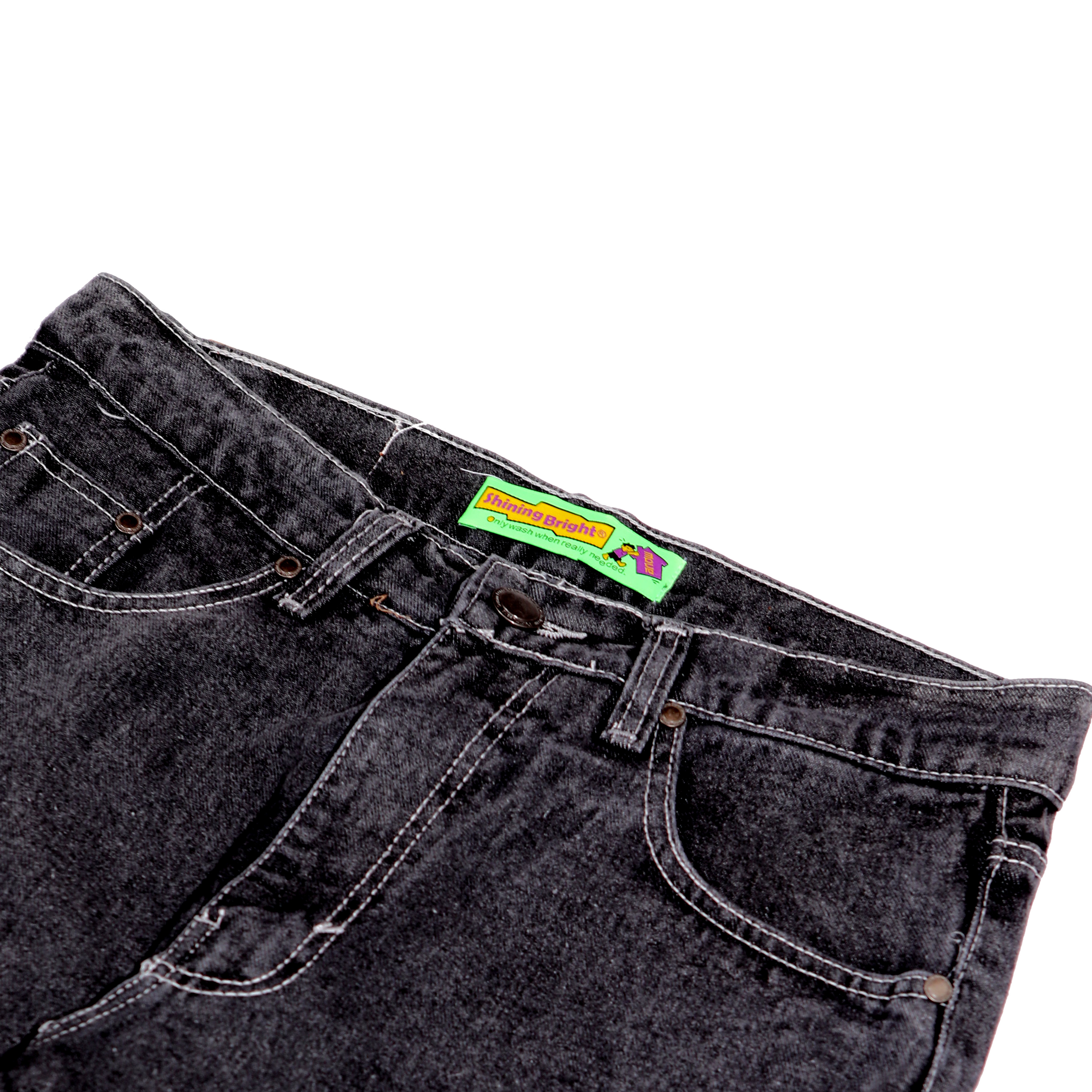 Shining Bright Reguler Long Pants Denim - Black Snow Wash