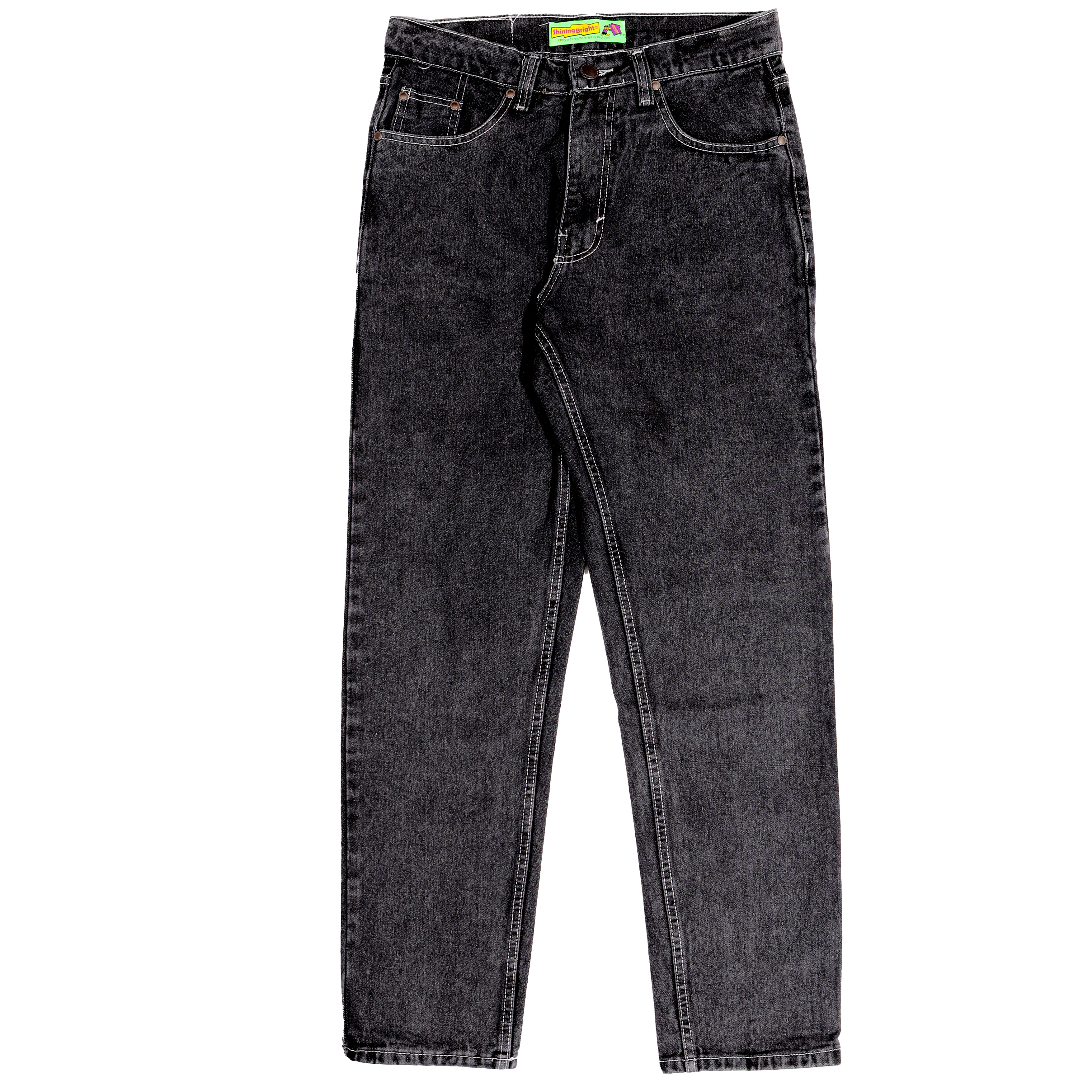 Shining Bright Reguler Long Pants Denim - Black Snow Wash