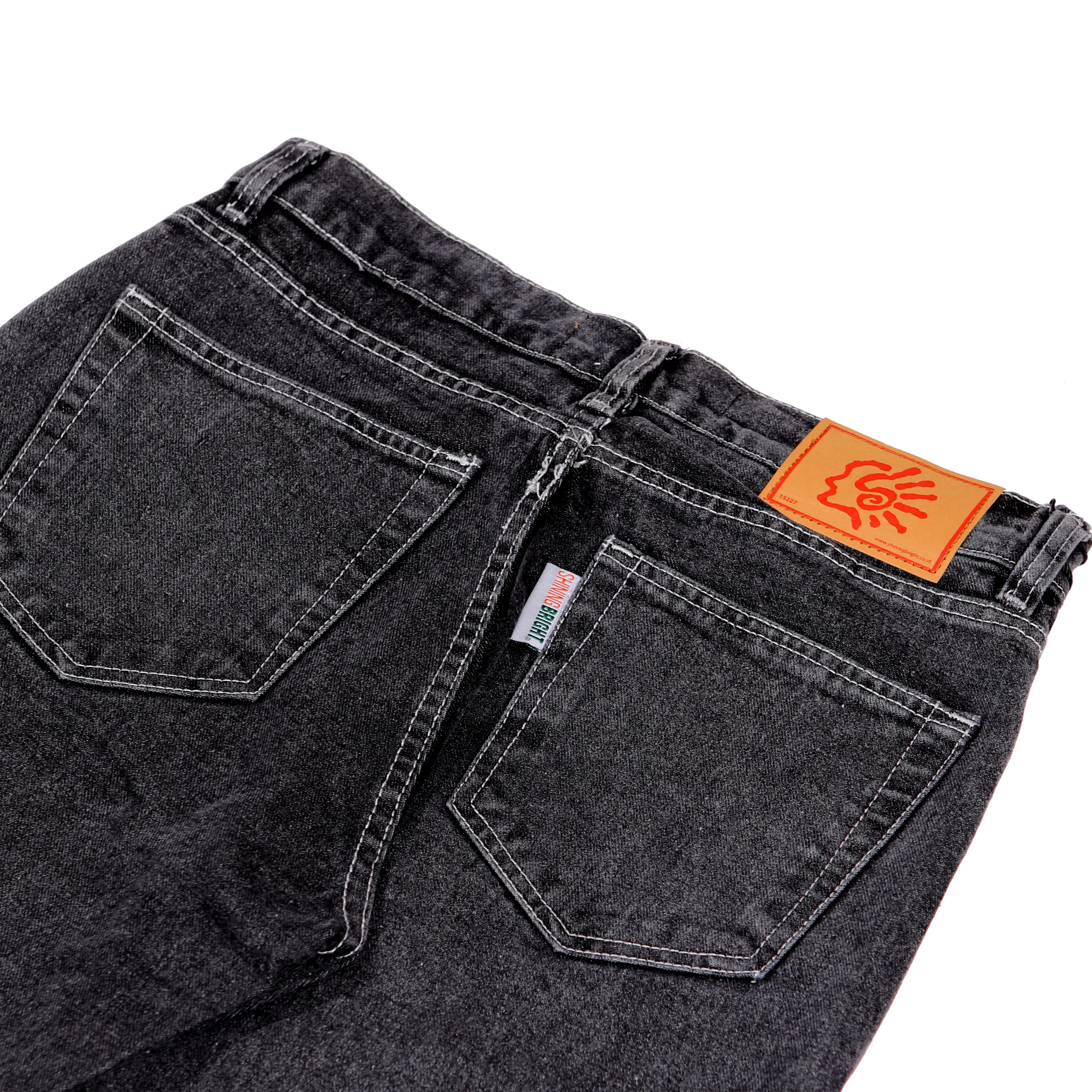 Shining Bright Reguler Long Pants Denim - Black Snow Wash