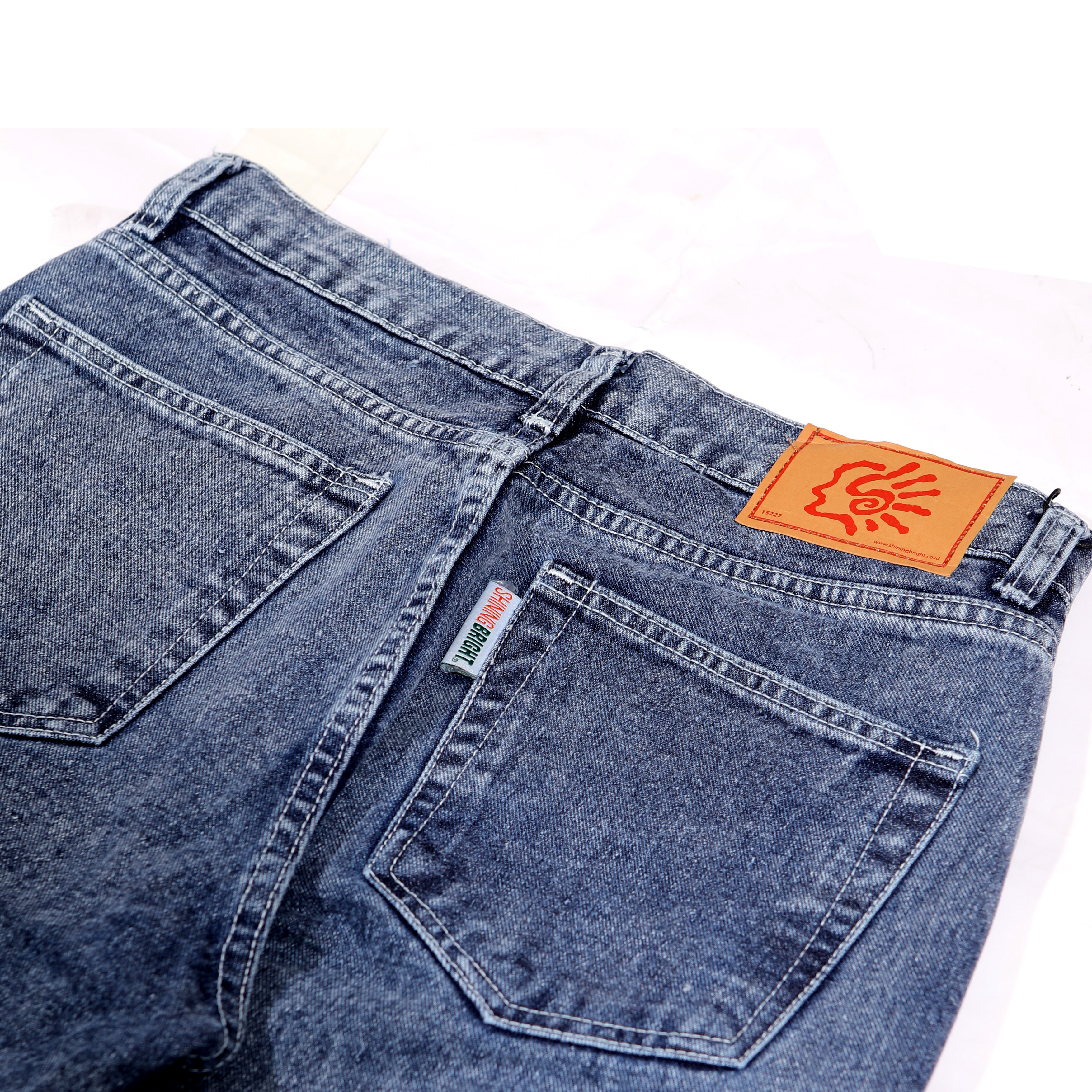 Shining Bright Reguler Long Pants Denim - Blue Snow Wash