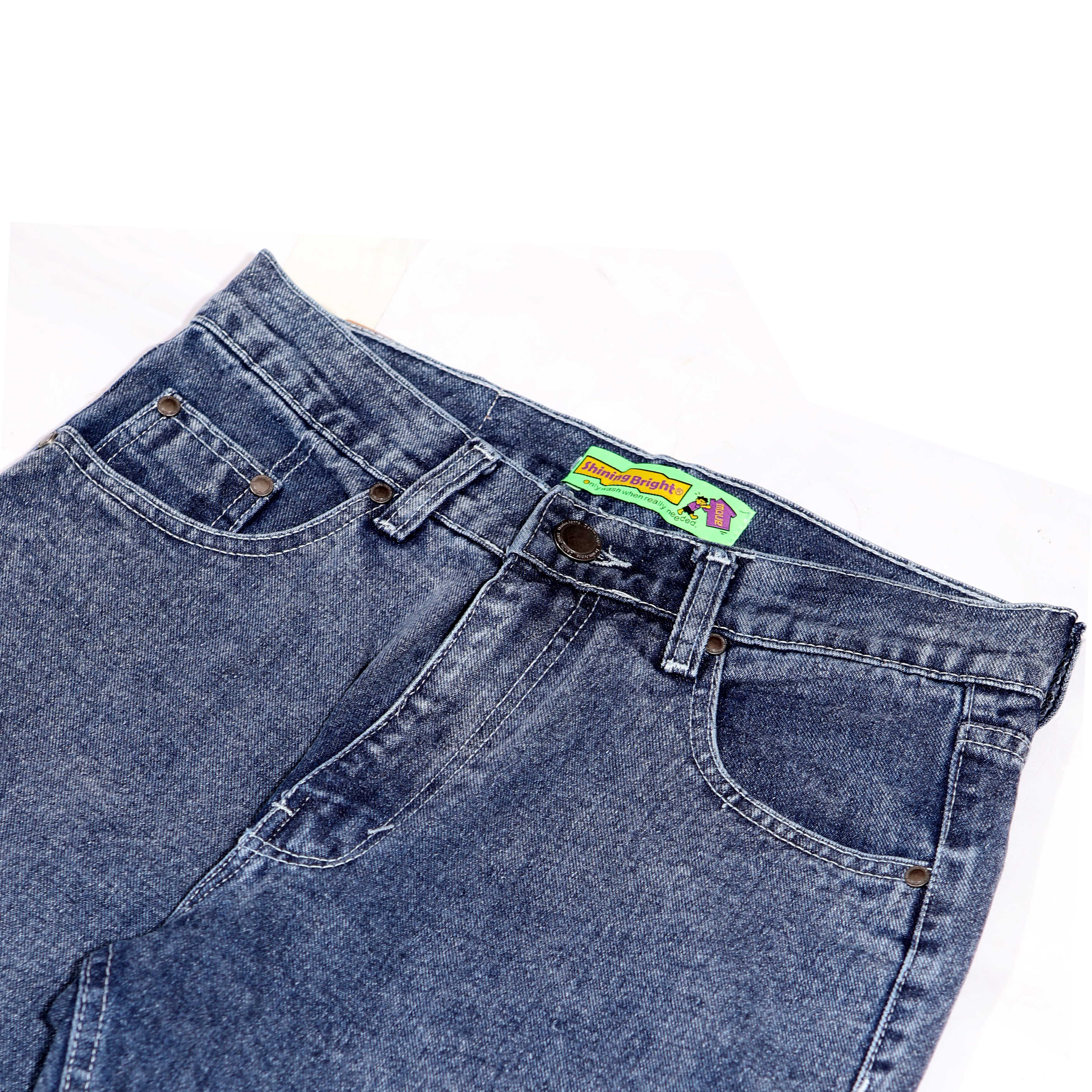 Shining Bright Reguler Long Pants Denim - Blue Snow Wash
