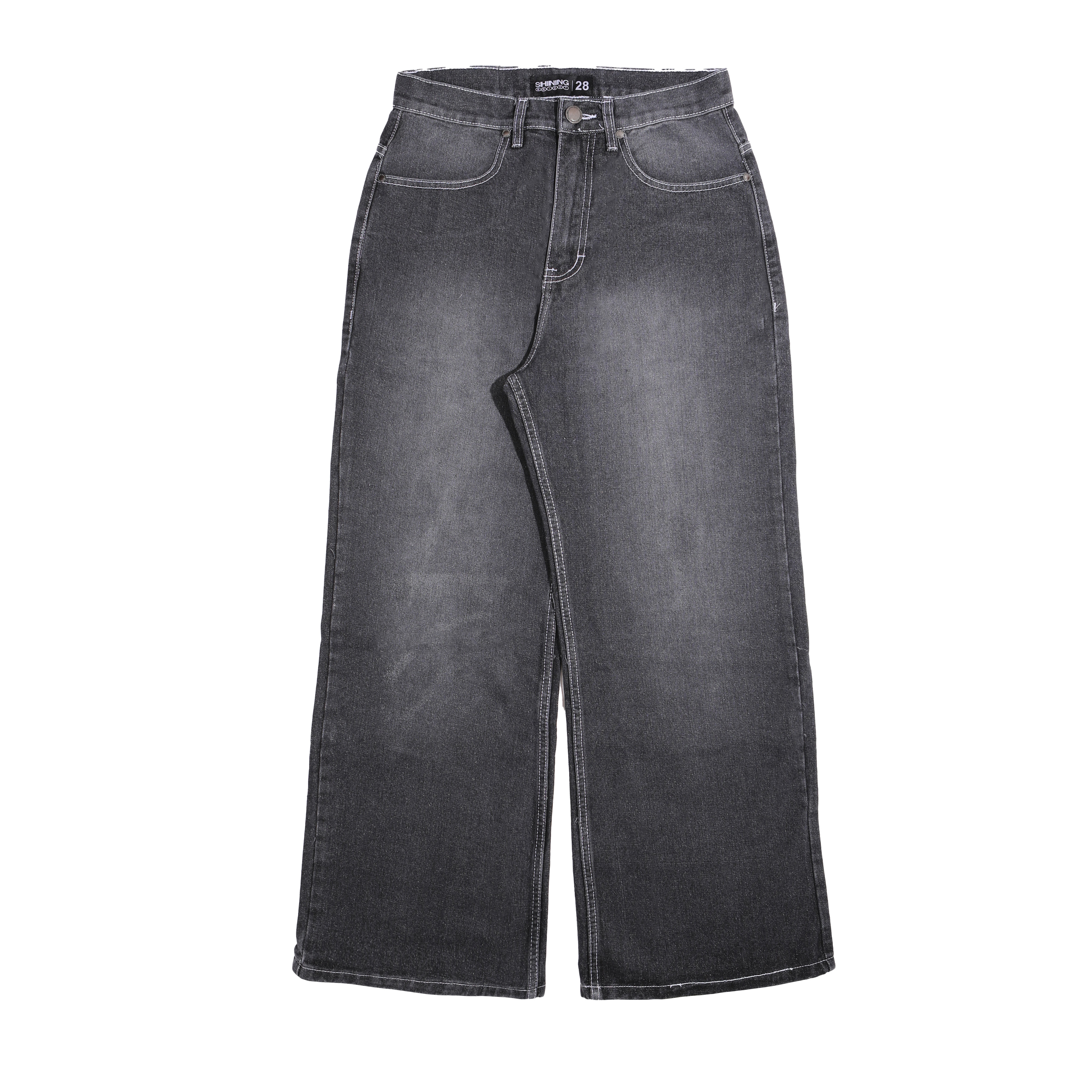 Shining Bright Flare Denim Pants - Black