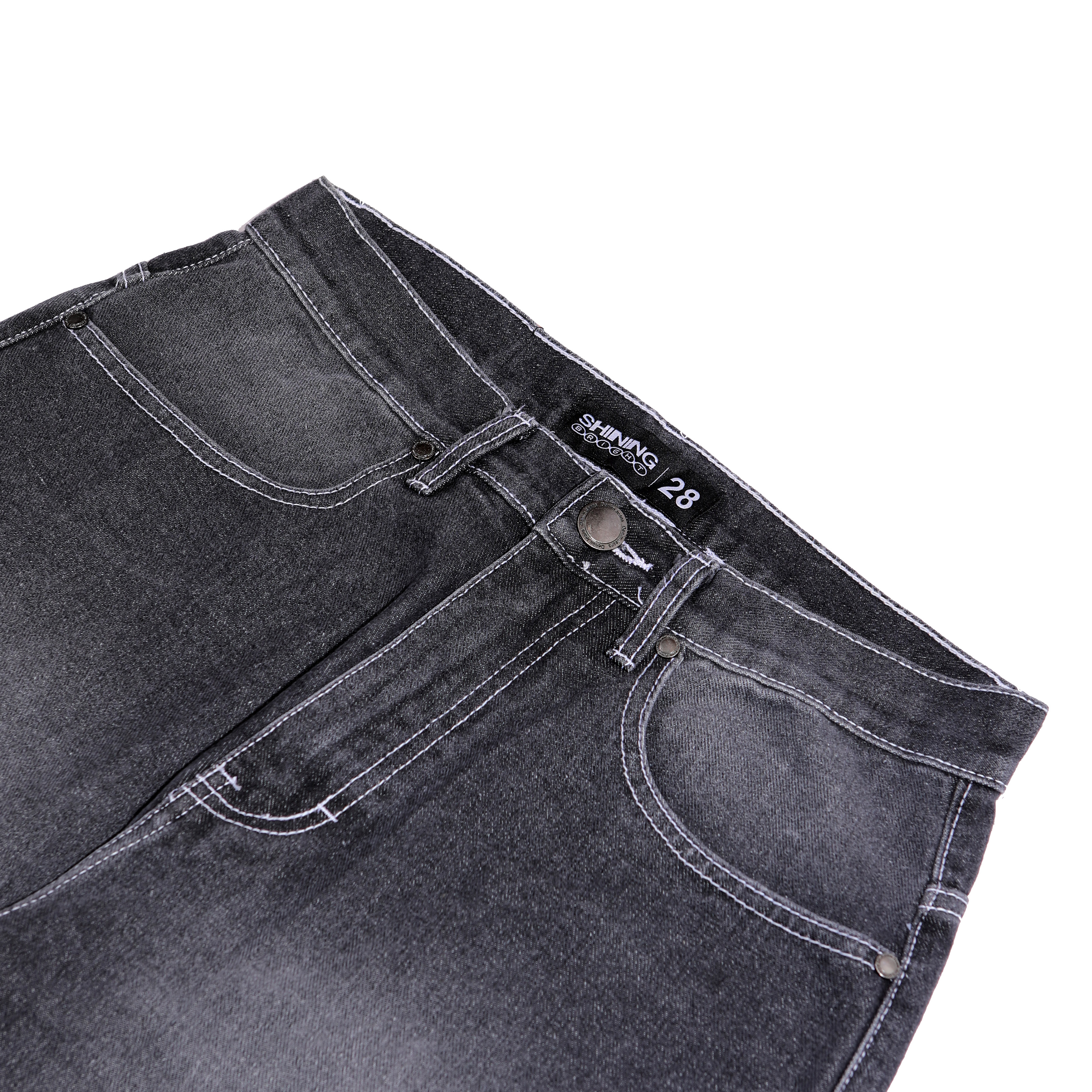 Shining Bright Flare Denim Pants - Black