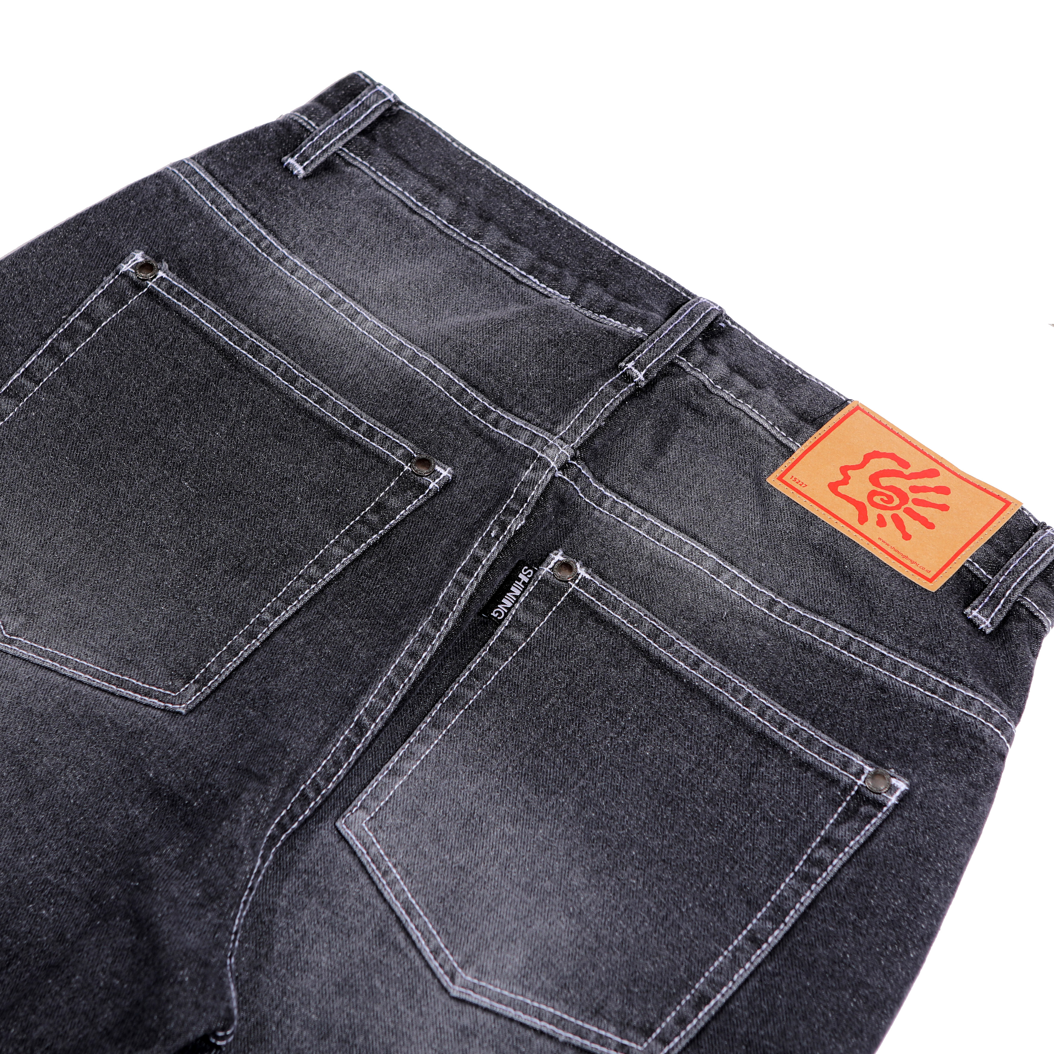 Shining Bright Flare Denim Pants - Black