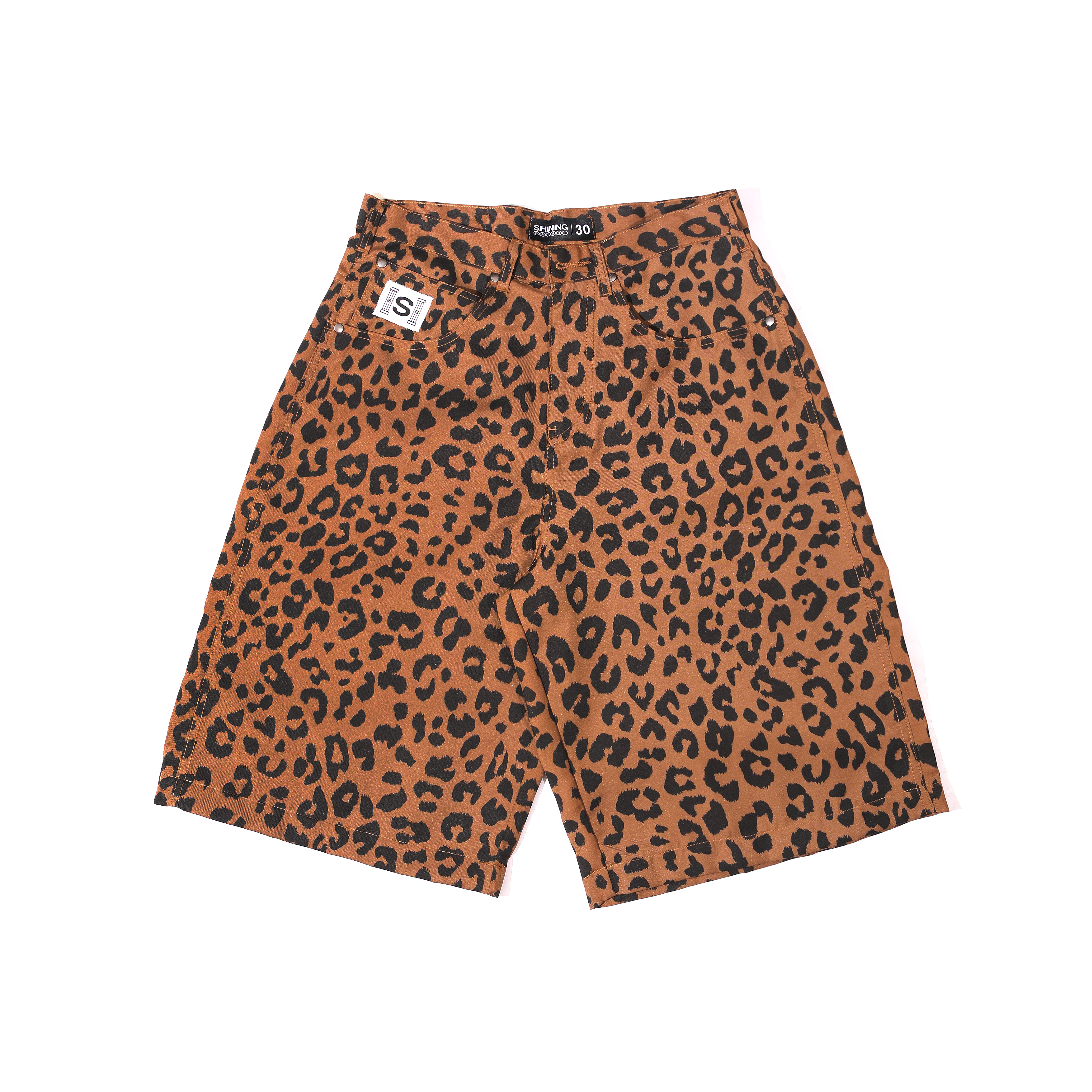 Shining Bright Leopard Jorts Pants - Brown