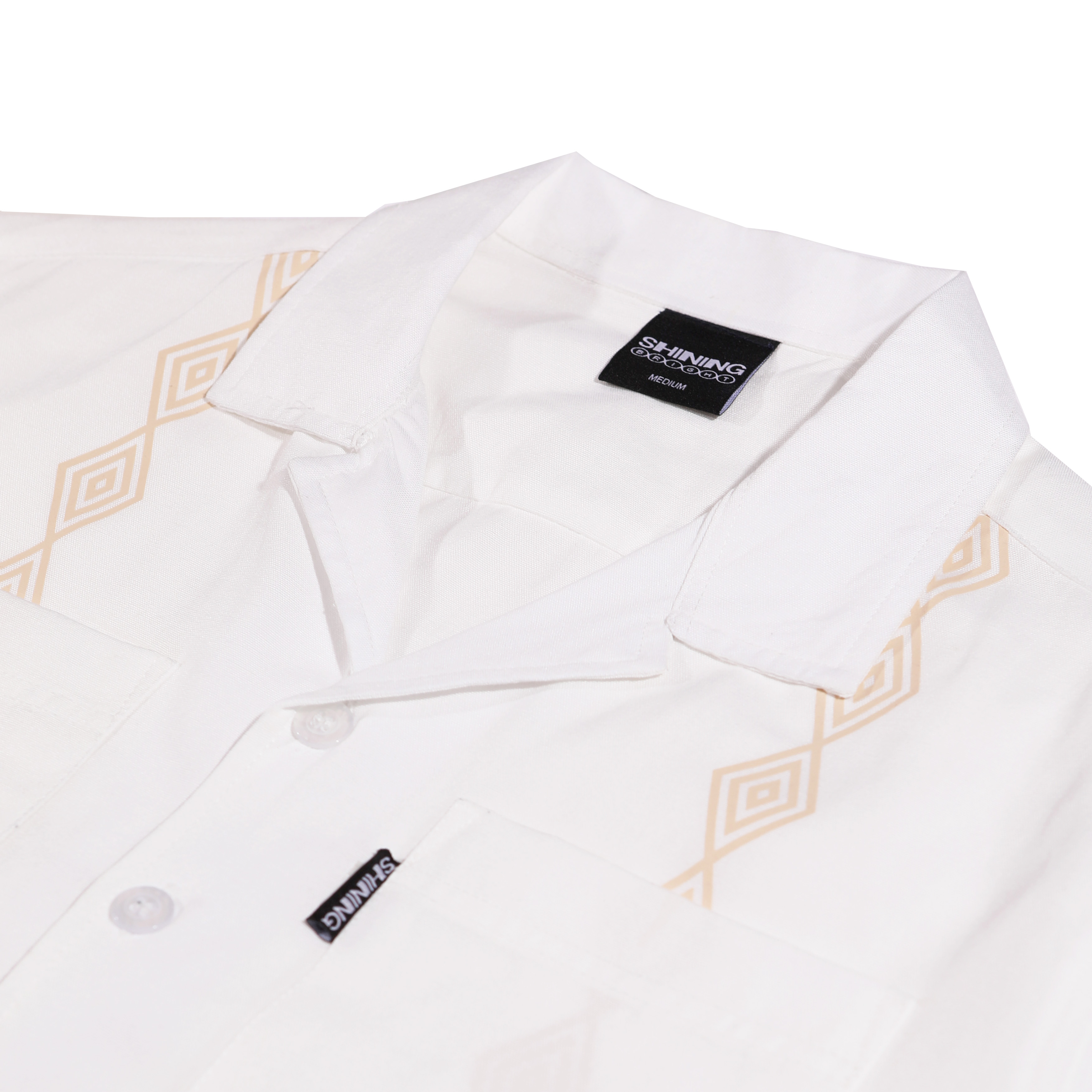 Shining Bright Diamond Bowling Shirt - Broken White