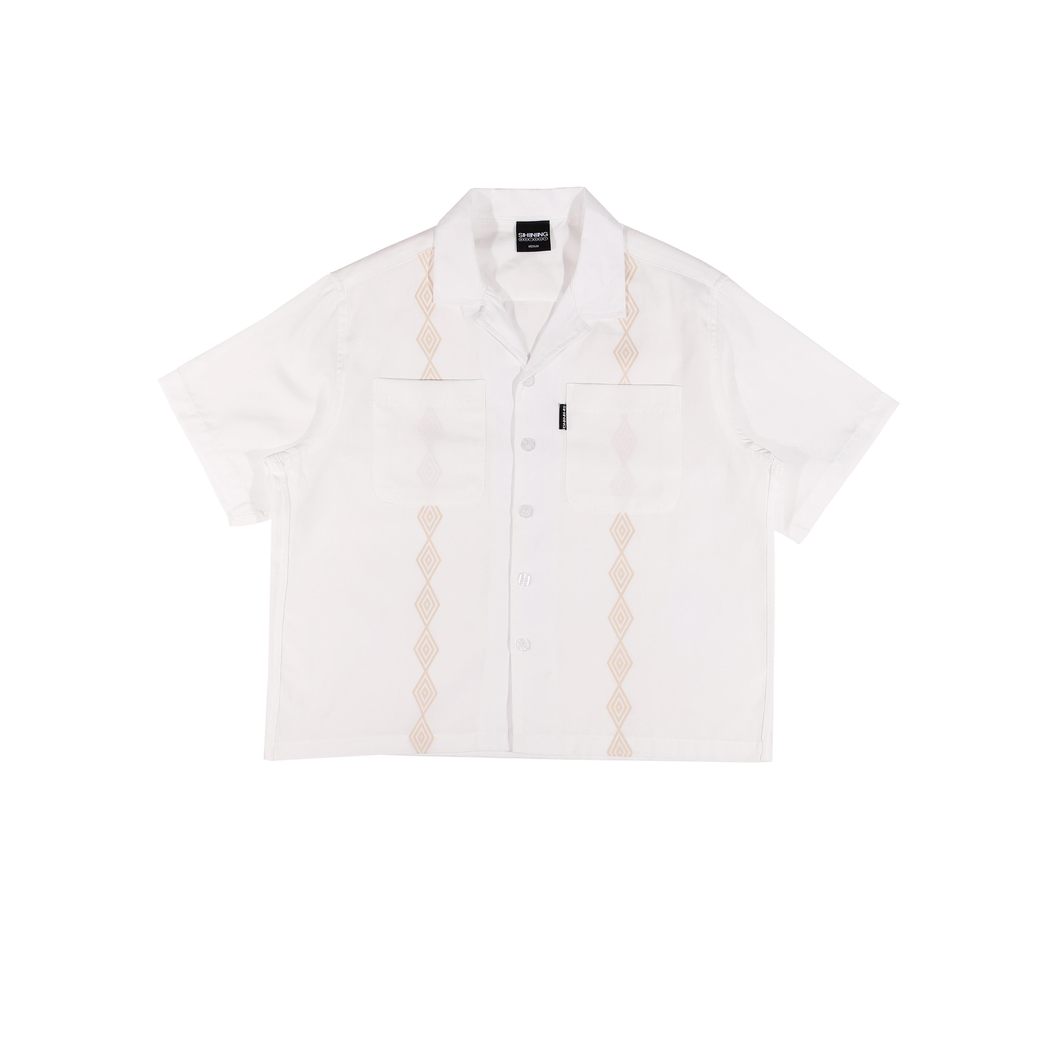 Shining Bright Diamond Bowling Shirt - Broken White
