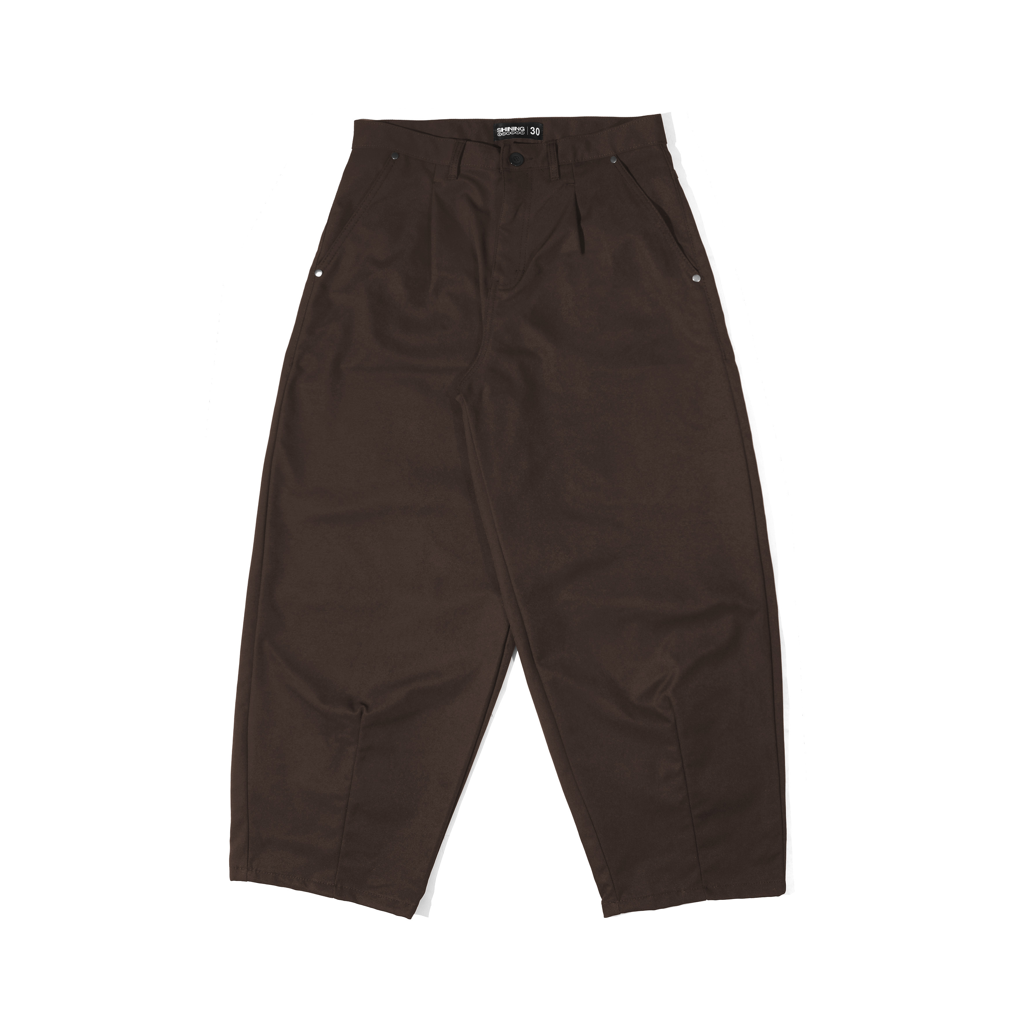 Shining Bright Rample Barrel Long Pants - Dark Brown