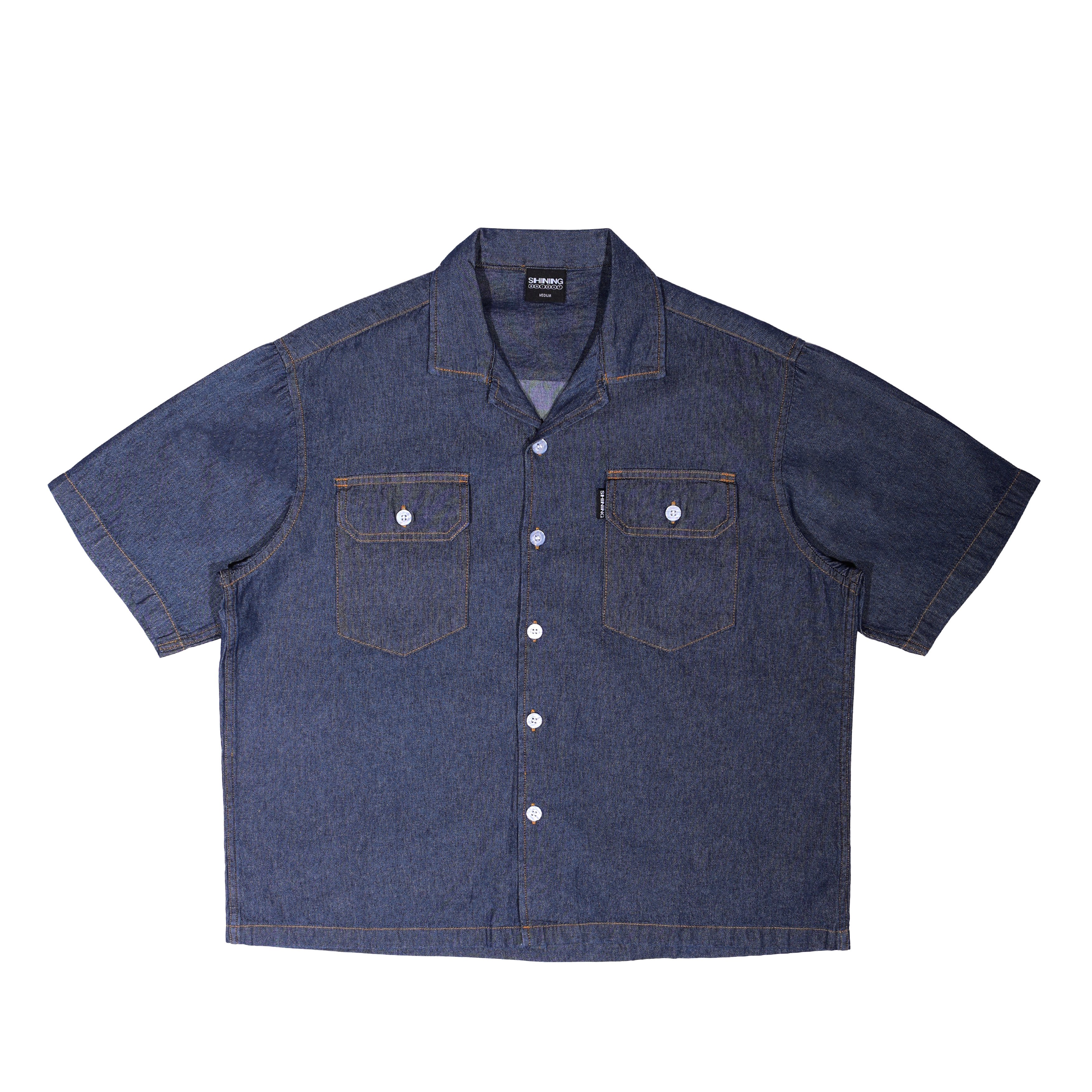 Shining Bright Bowling Denim Shirt - Indigo