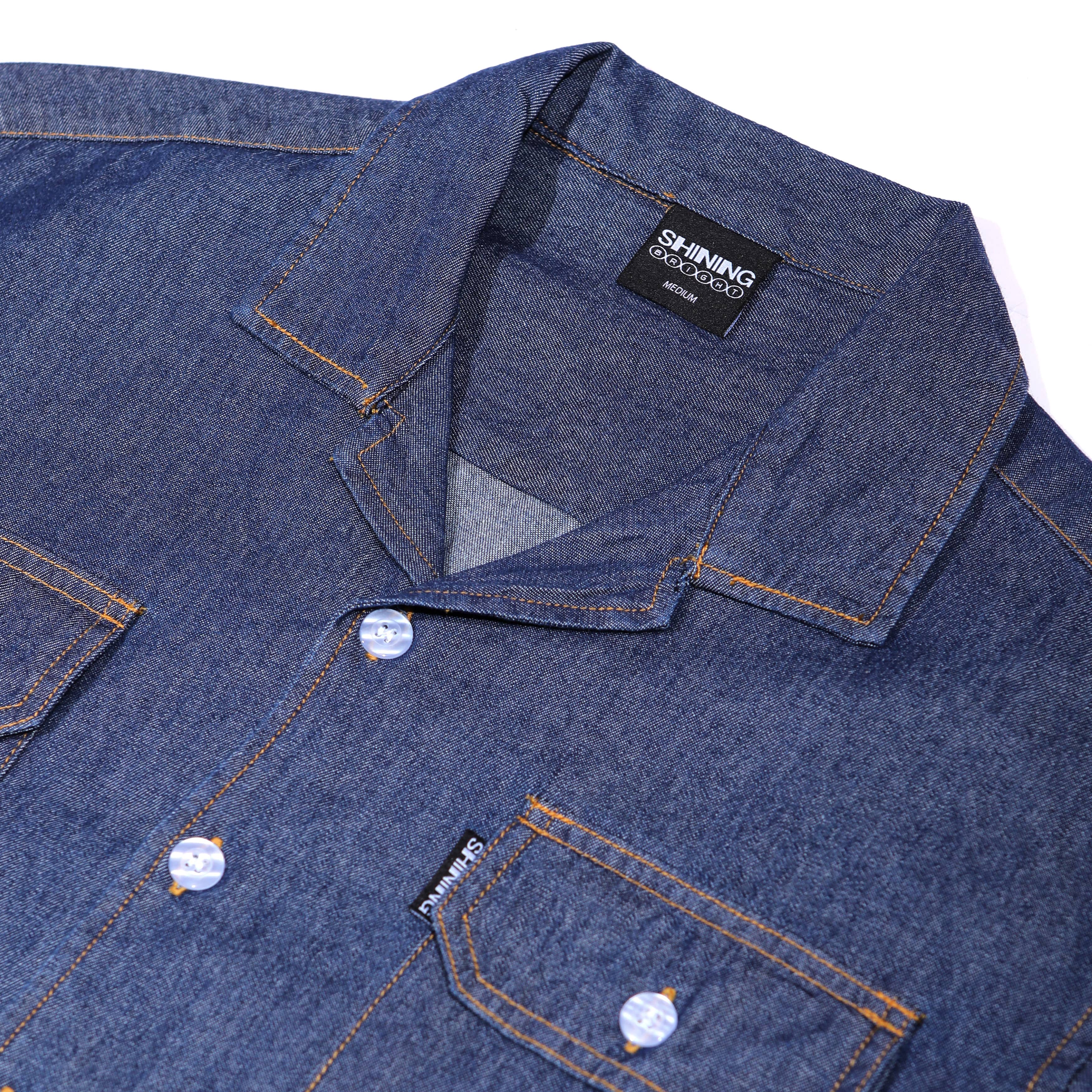 Shining Bright Bowling Denim Shirt - Indigo