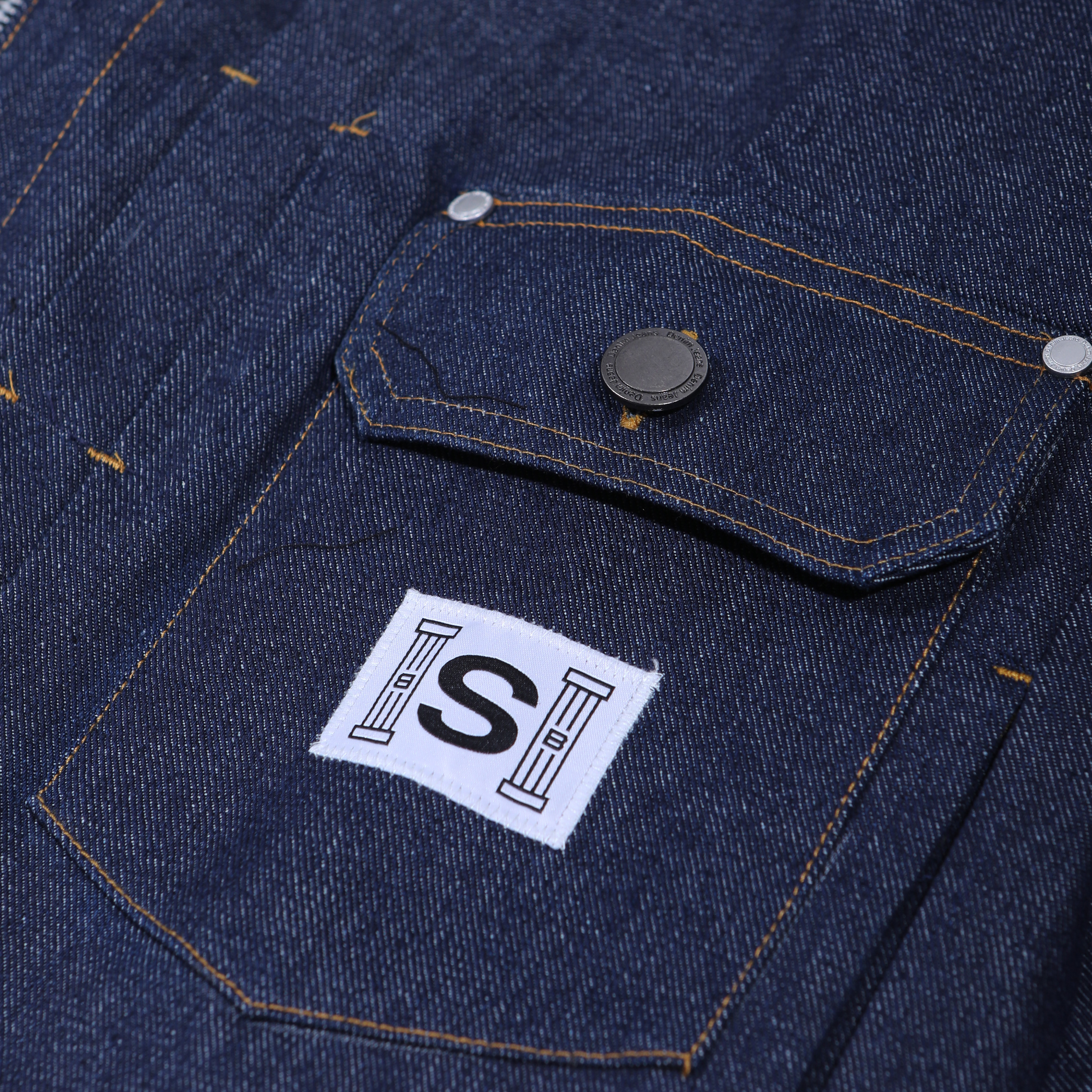 Shining Bright Pillar Trucker Denim Jacket - Blue