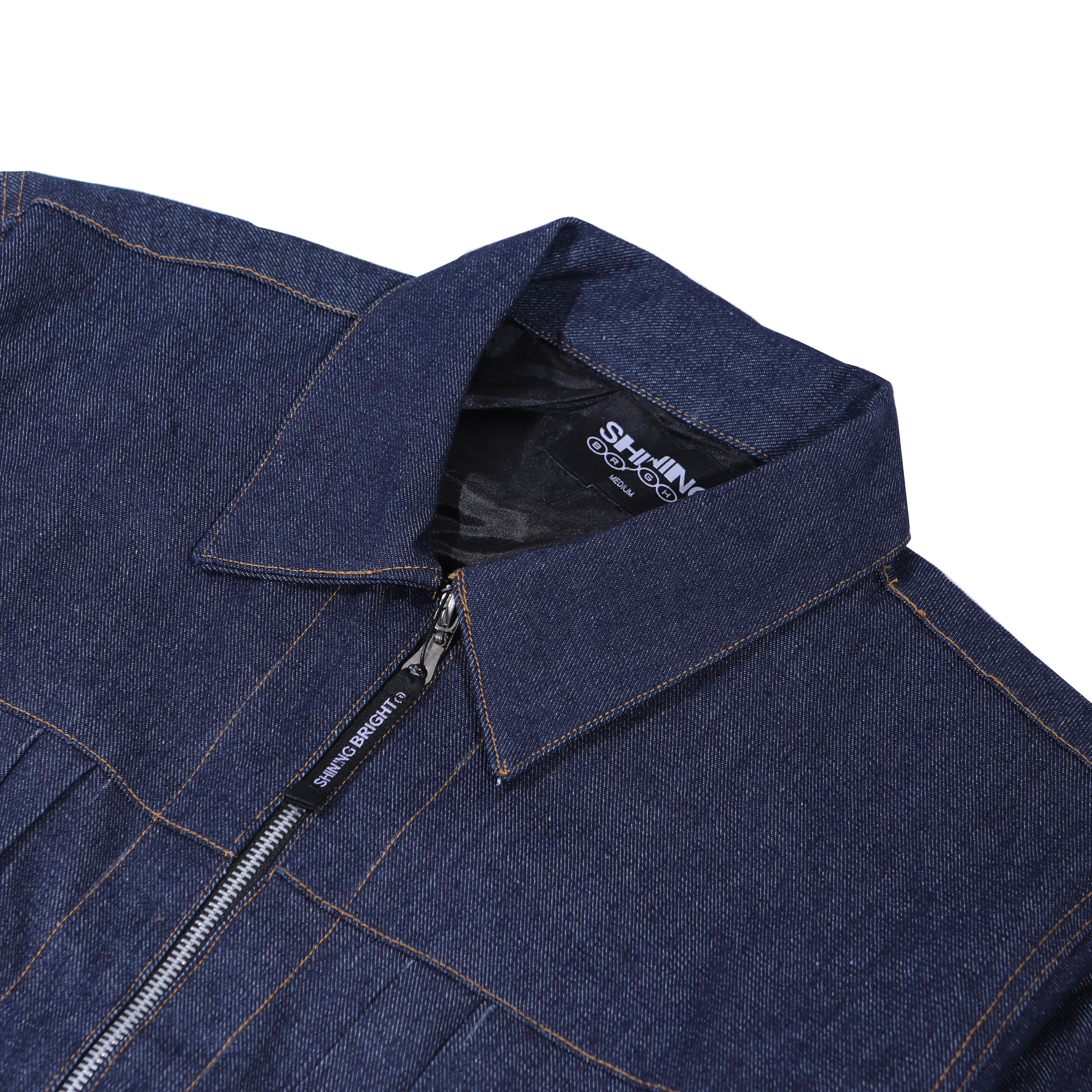 Shining Bright Pillar Trucker Denim Jacket - Blue