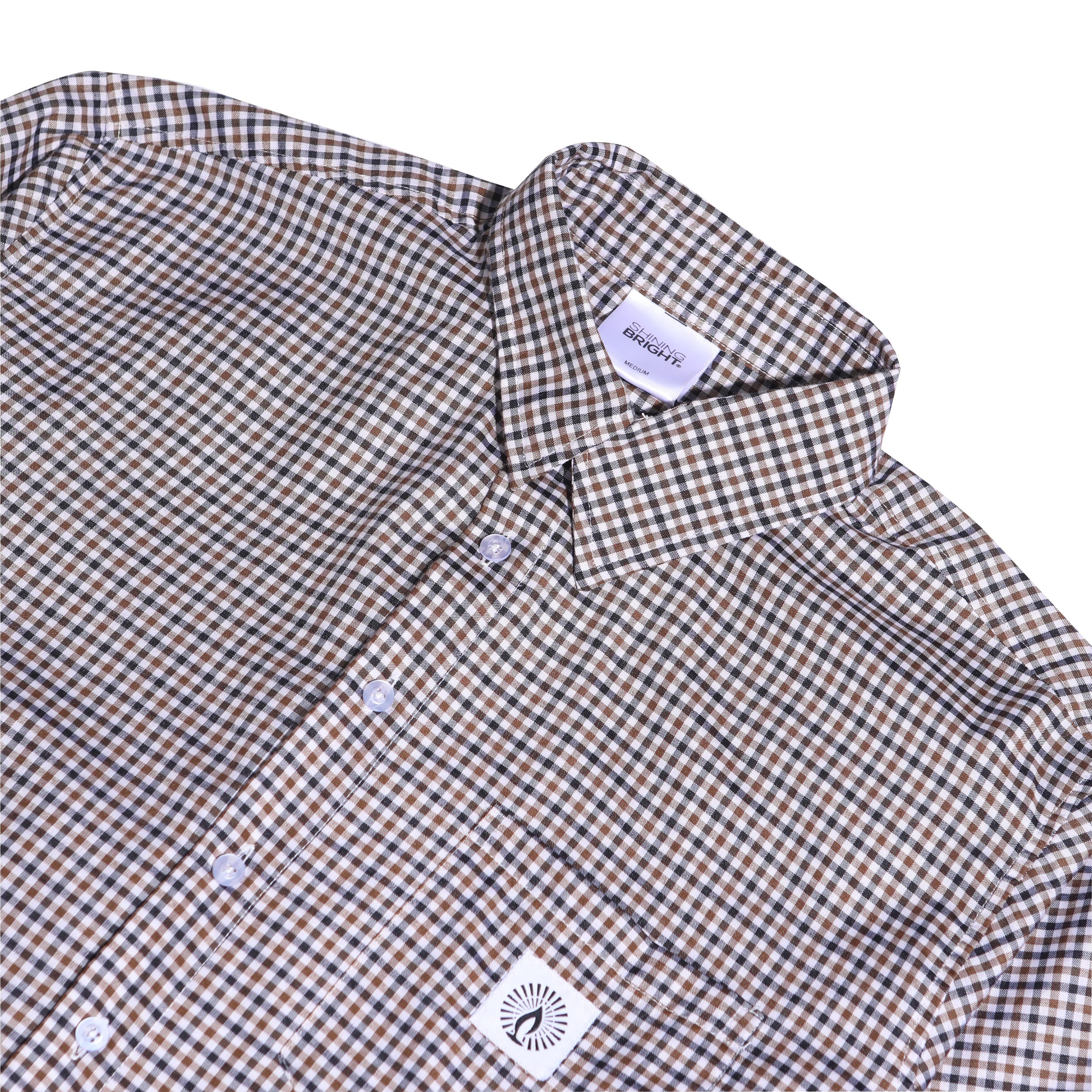 Shining Bright Plaid Long Shirt - Brown