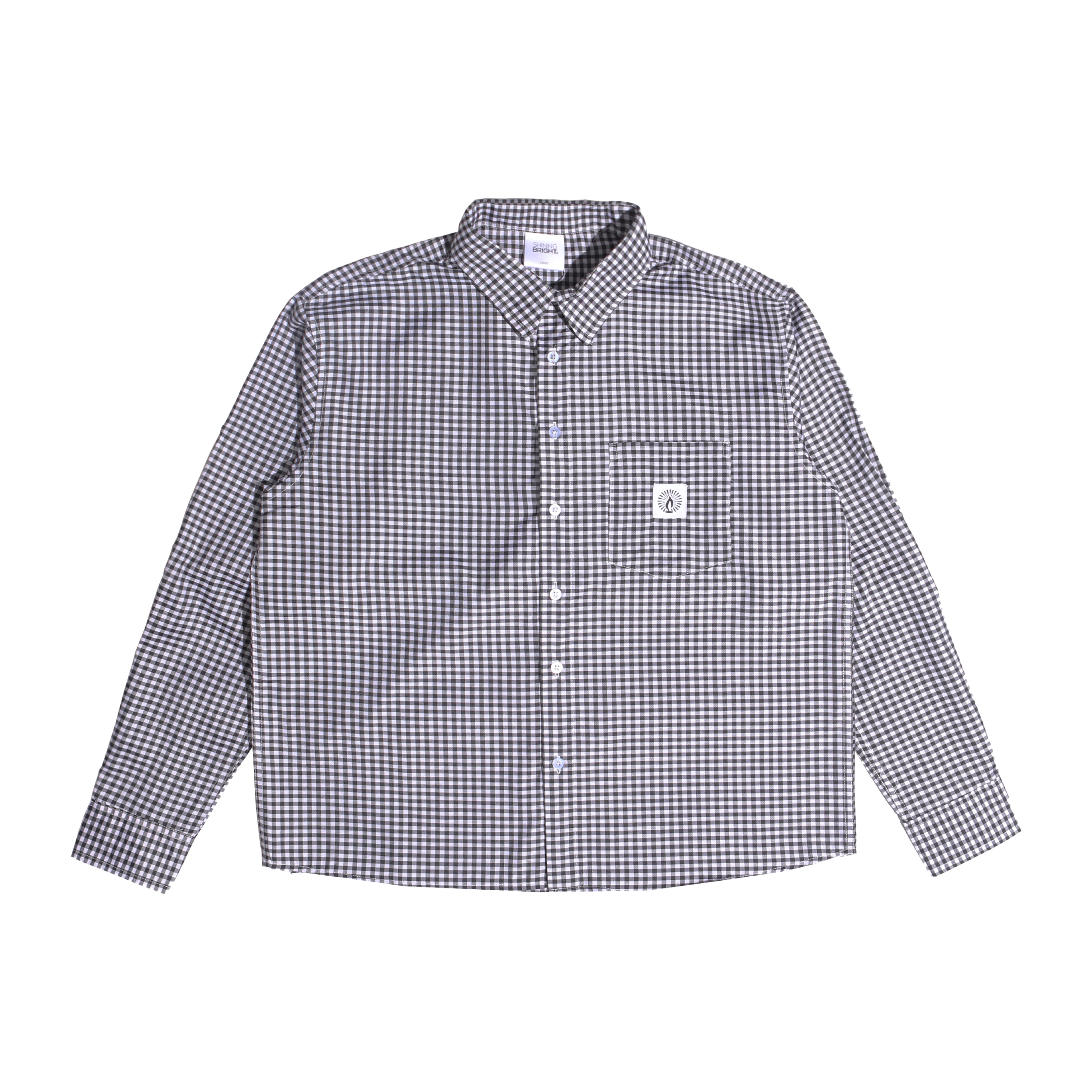Shining Bright Plaid Long Shirt - Black