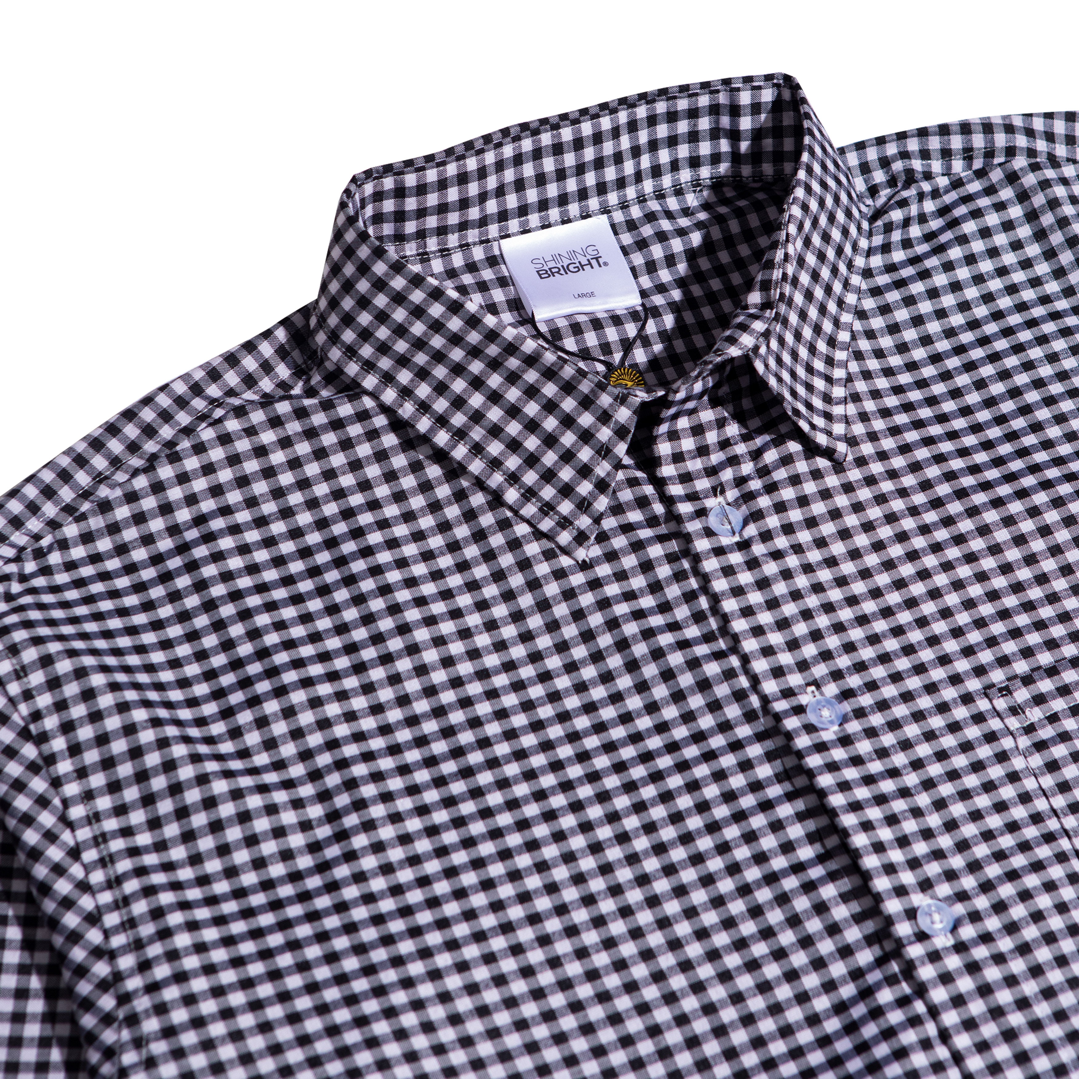 Shining Bright Plaid Long Shirt - Black