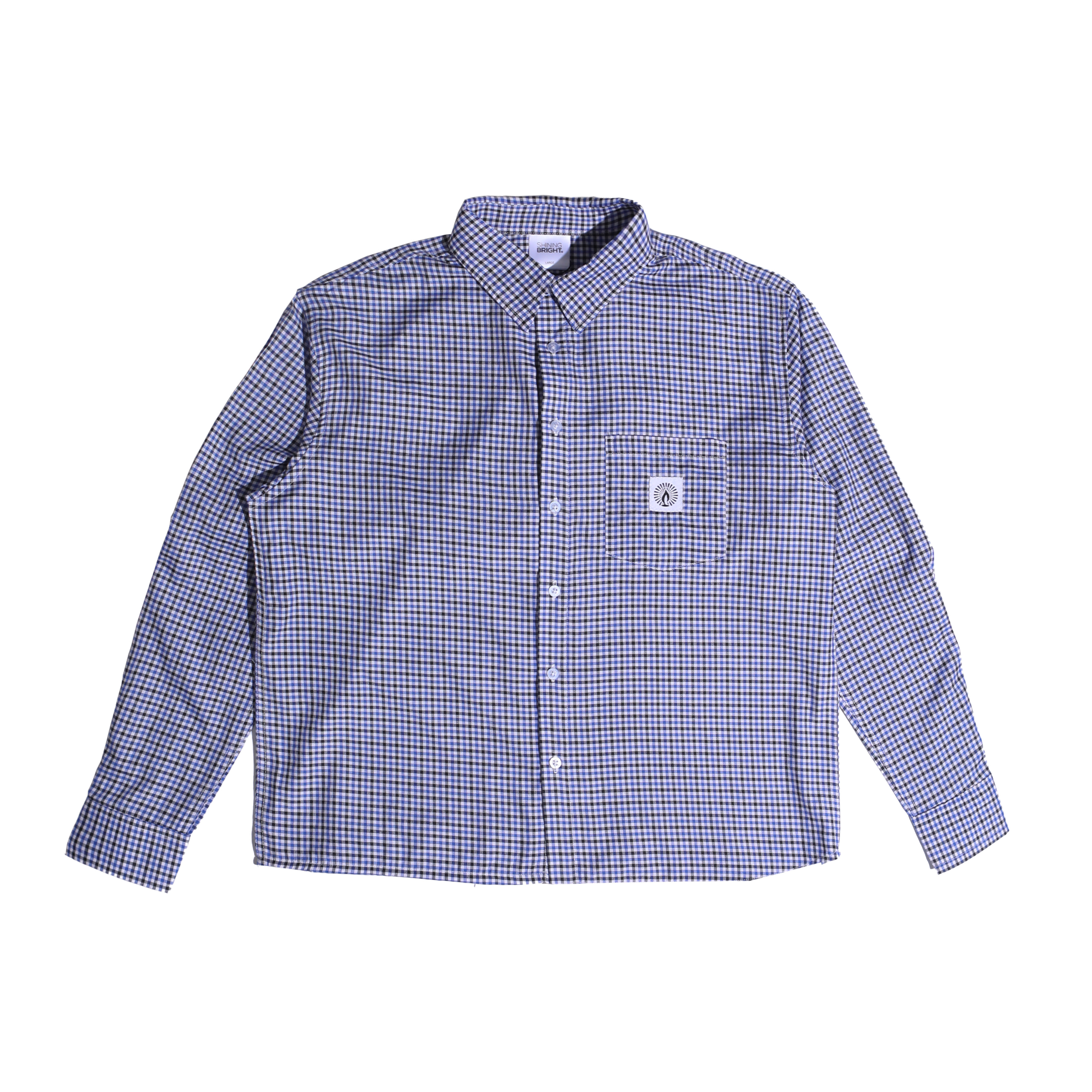 Shining Bright Plaid Long Shirt - Navy