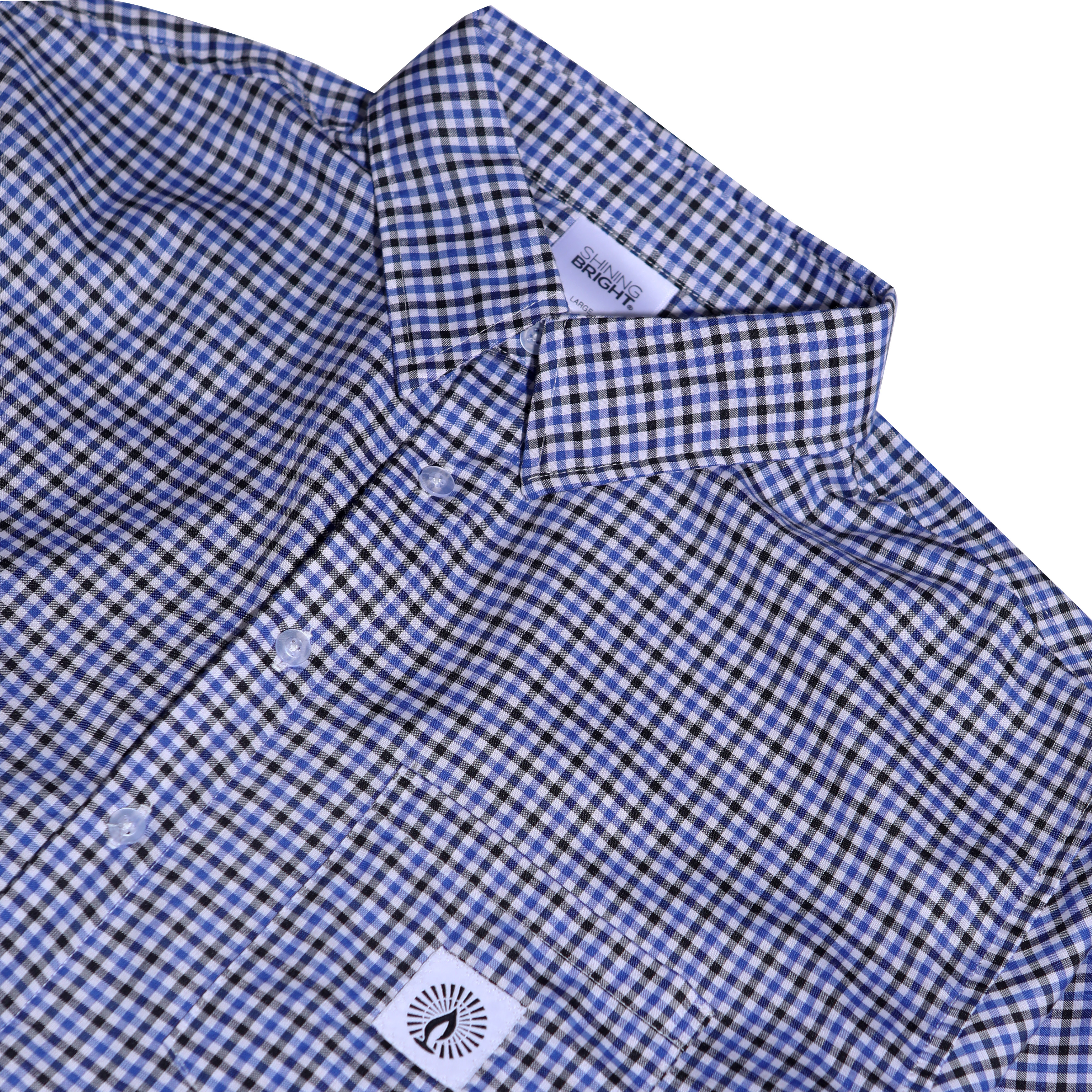 Shining Bright Plaid Long Shirt - Navy