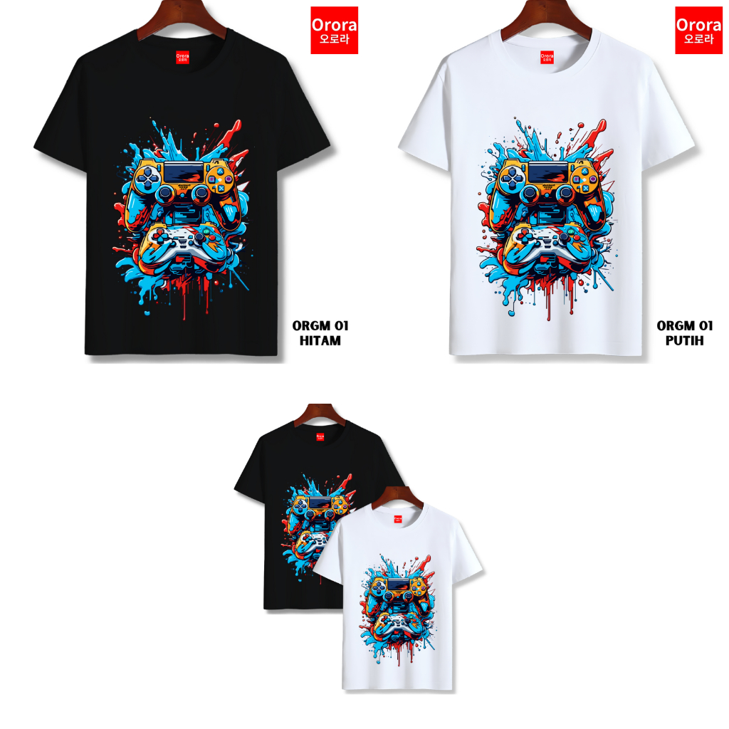 Orora Kaos Pria Dewasa Stik Gaming Gamers - T-shirt Unisex Baju Lengan Pendek Atasan ORGM 01