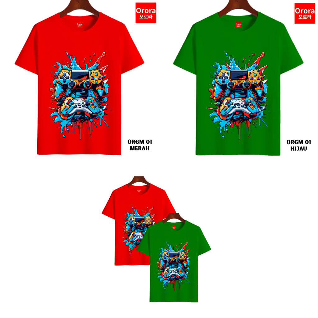 Orora Kaos Pria Dewasa Stik Gaming Gamers - T-shirt Unisex Baju Lengan Pendek Atasan ORGM 01