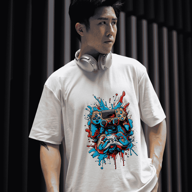 Orora Kaos Pria Dewasa Stik Gaming Gamers - T-shirt Unisex Baju Lengan Pendek Atasan ORGM 01