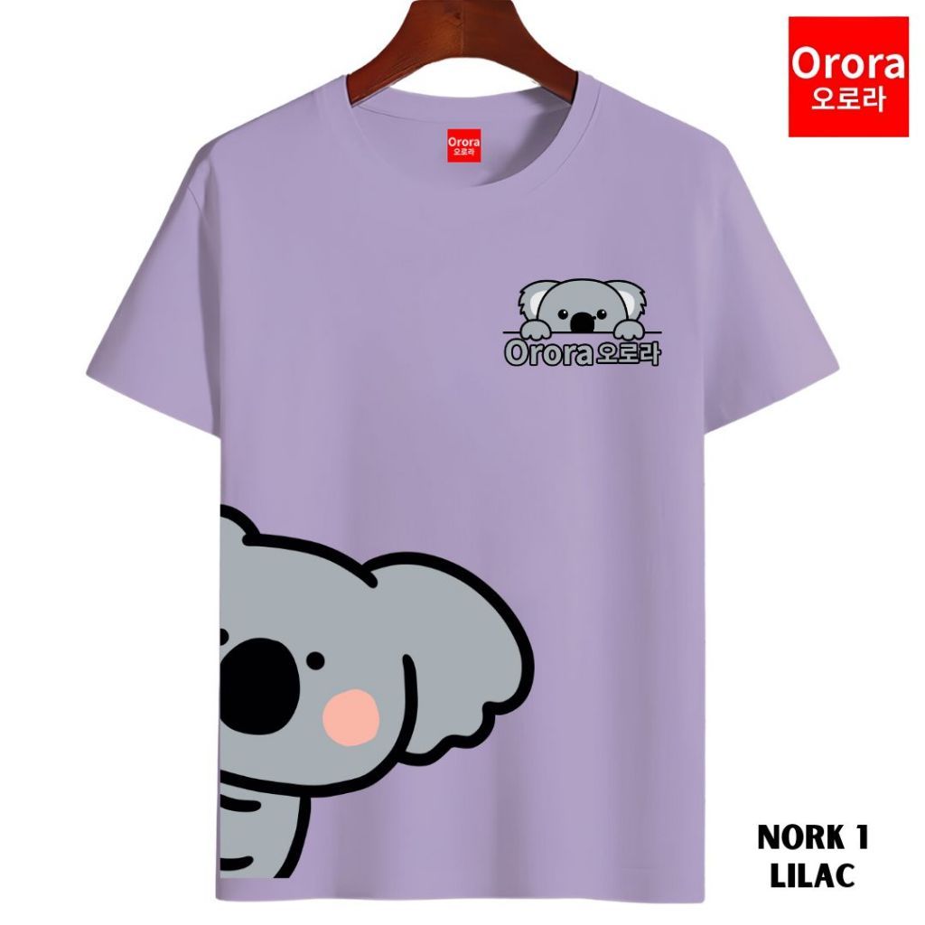 ORORA Kaos Lengan Pendek Distro Korean CUTE KOALA 3 Dimensi - Baju Distro Pria Atasan Wanita NORK 1