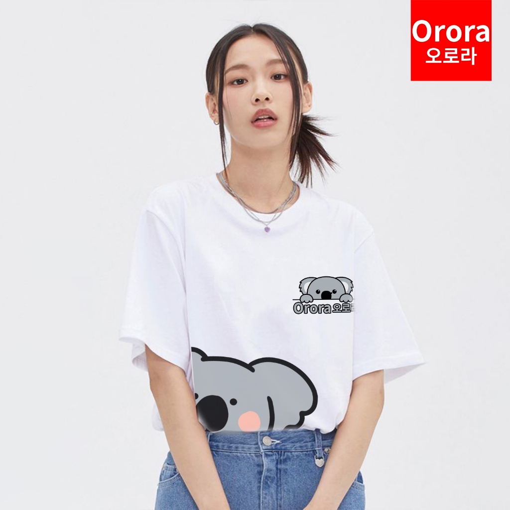 ORORA Kaos Lengan Pendek Distro Korean CUTE KOALA 3 Dimensi - Baju Distro Pria Atasan Wanita NORK 1