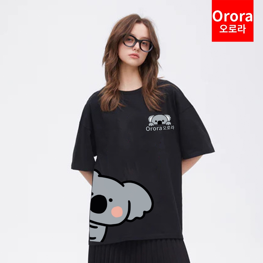 ORORA Kaos Lengan Pendek Distro Korean CUTE KOALA 3 Dimensi - Baju Distro Pria Atasan Wanita NORK 1