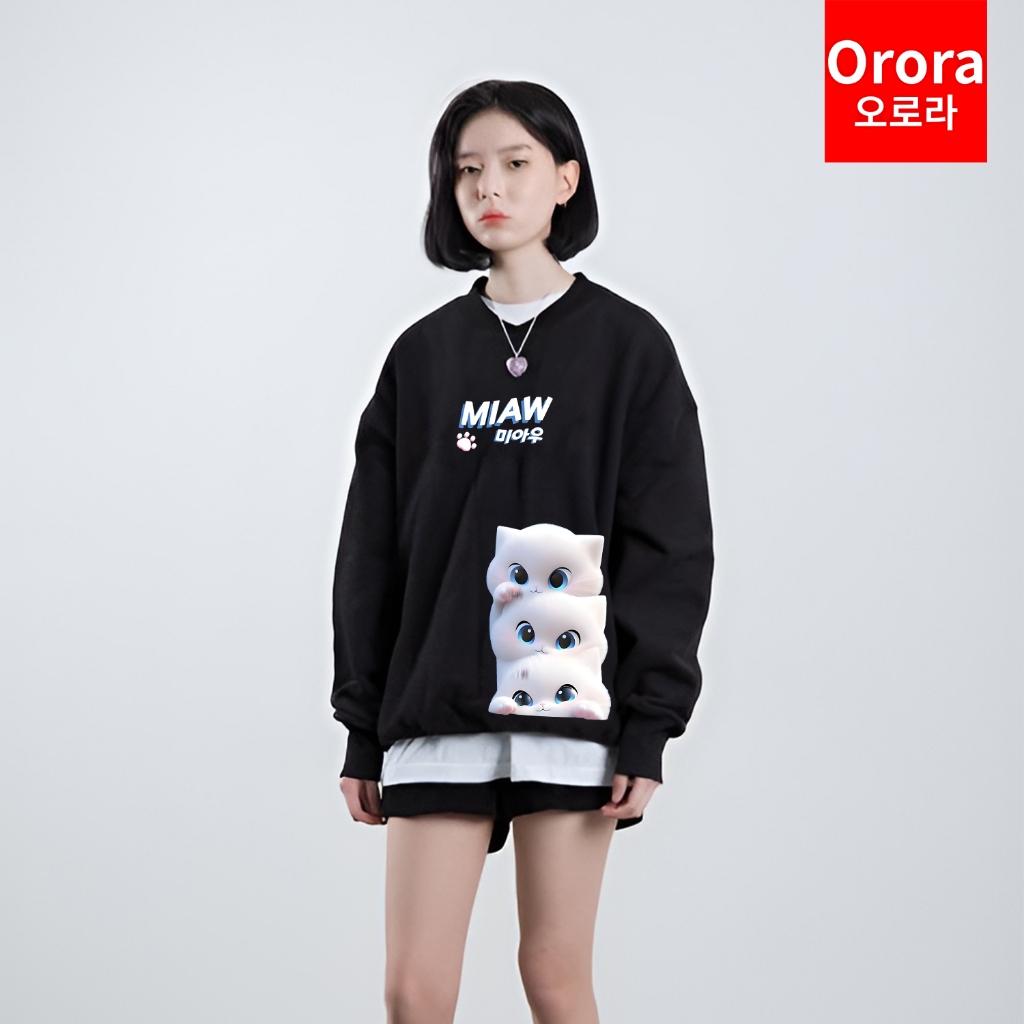 Orora Sweater Distro Premium Korea 3D Miaw Cat - SW NOR3D 1