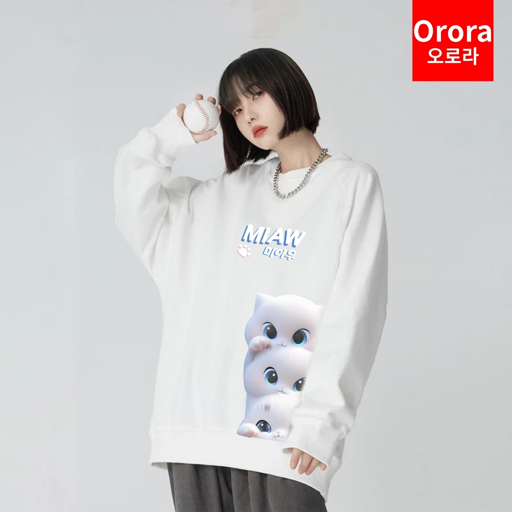 Orora Sweater Distro Premium Korea 3D Miaw Cat - SW NOR3D 1