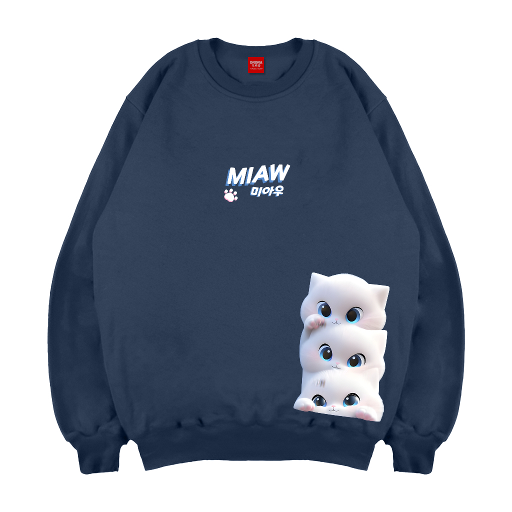 Orora Sweater Distro Premium Korea 3D Miaw Cat - SW NOR3D 1