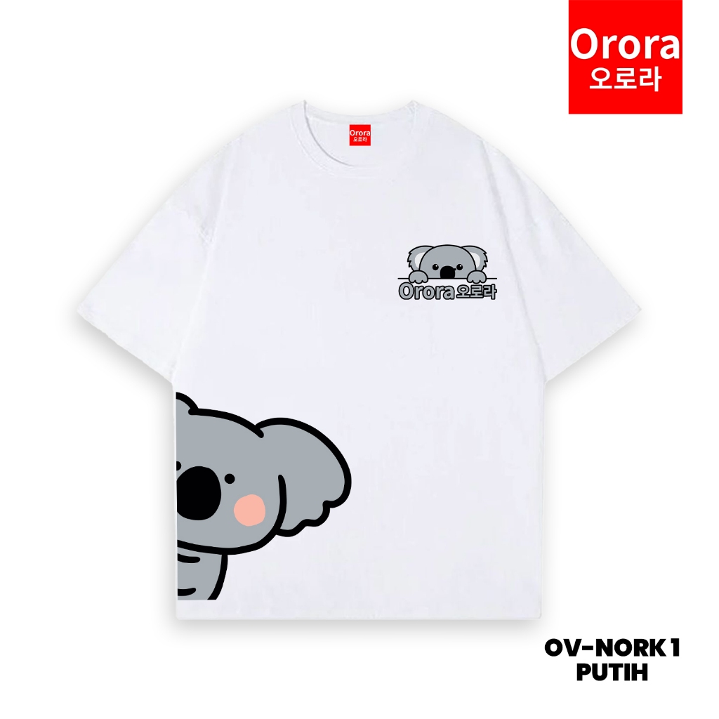 ORORA Kaos Oversize Distro Premium 3D Korean CUTE KOALA 3 Dimensi - OV NORK 1