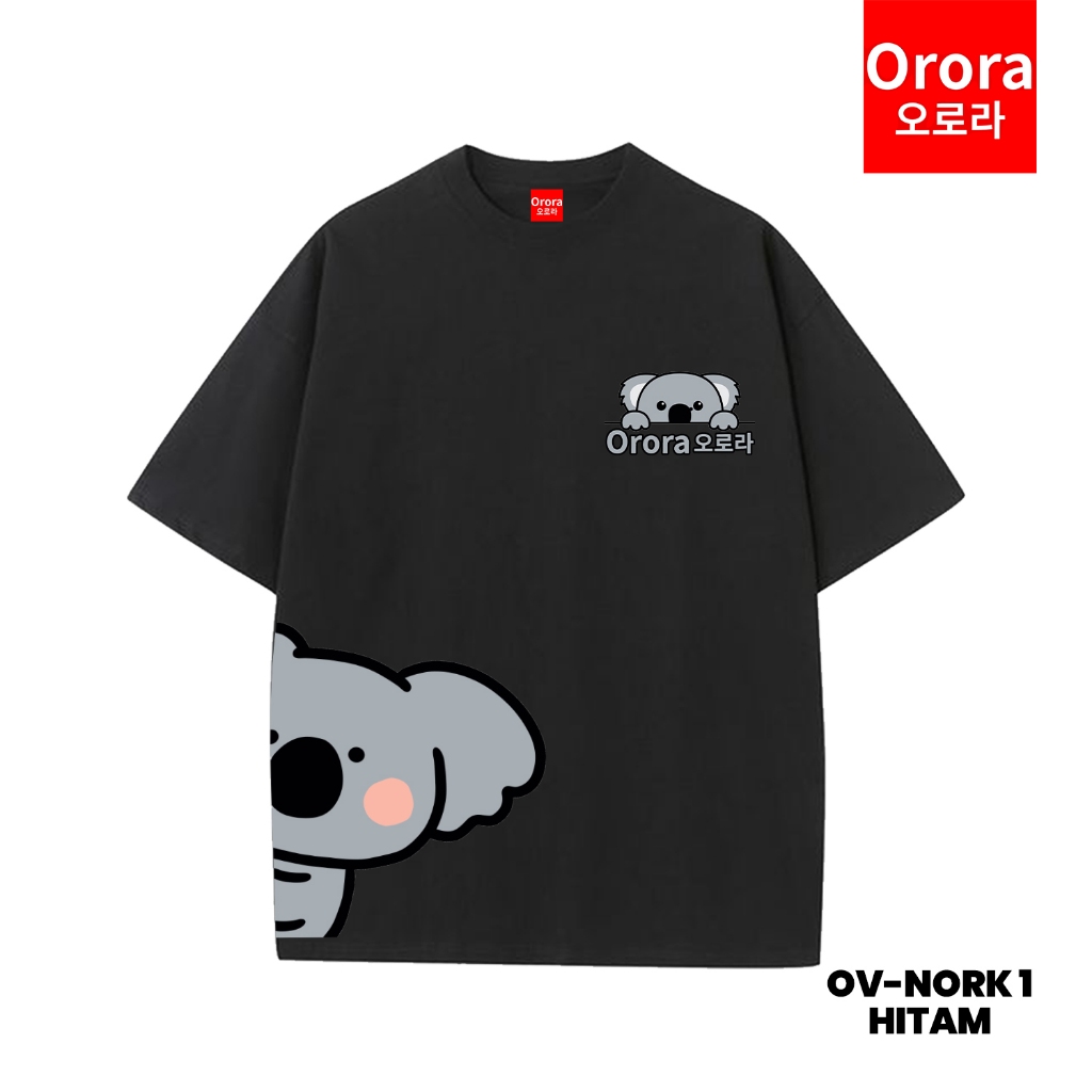 ORORA Kaos Oversize Distro Premium 3D Korean CUTE KOALA 3 Dimensi - OV NORK 1
