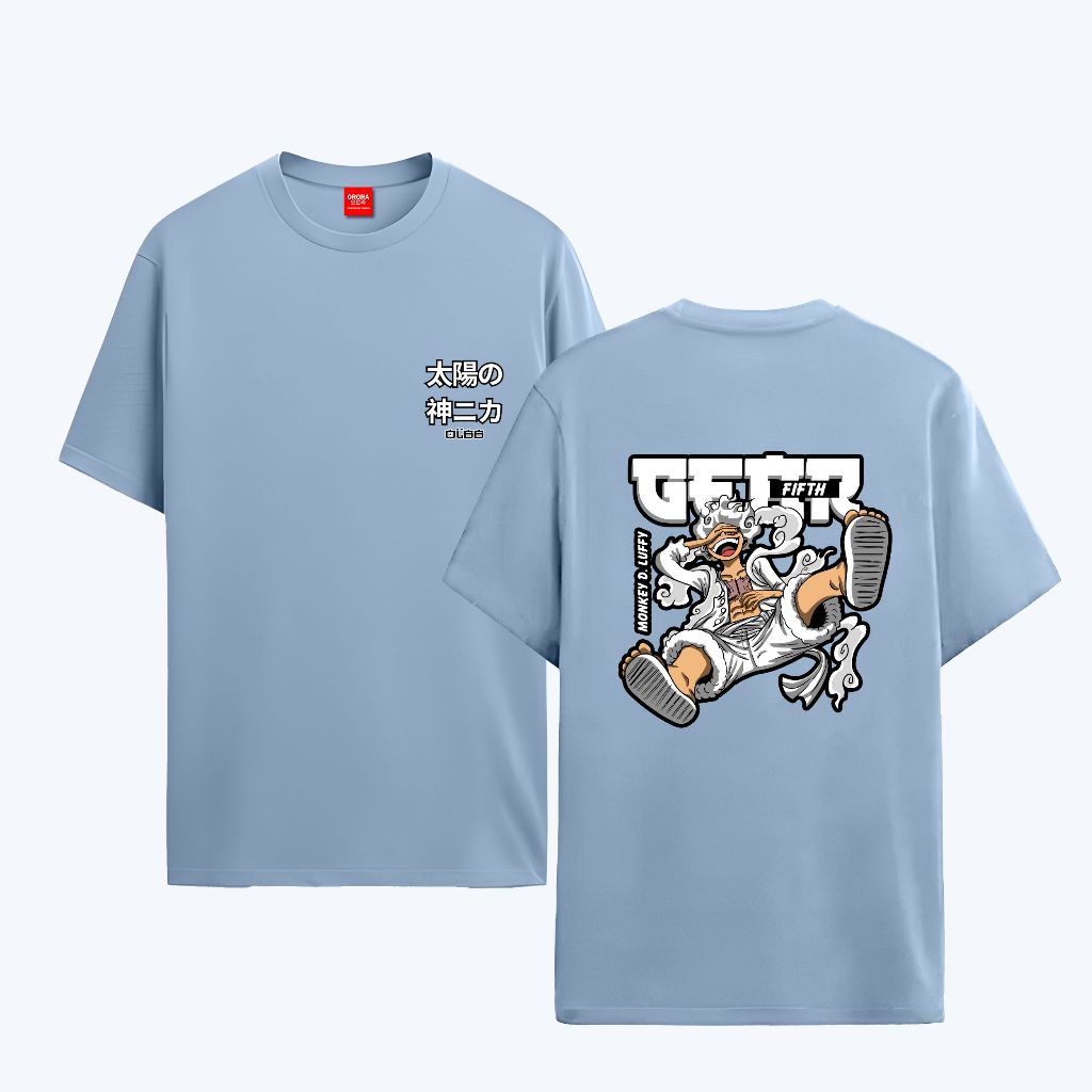 Orora Kaos Distro Luffy Gear Five - T-shirt Unisex Baju Lengan Pendek Atasan Sablon ORLG 01