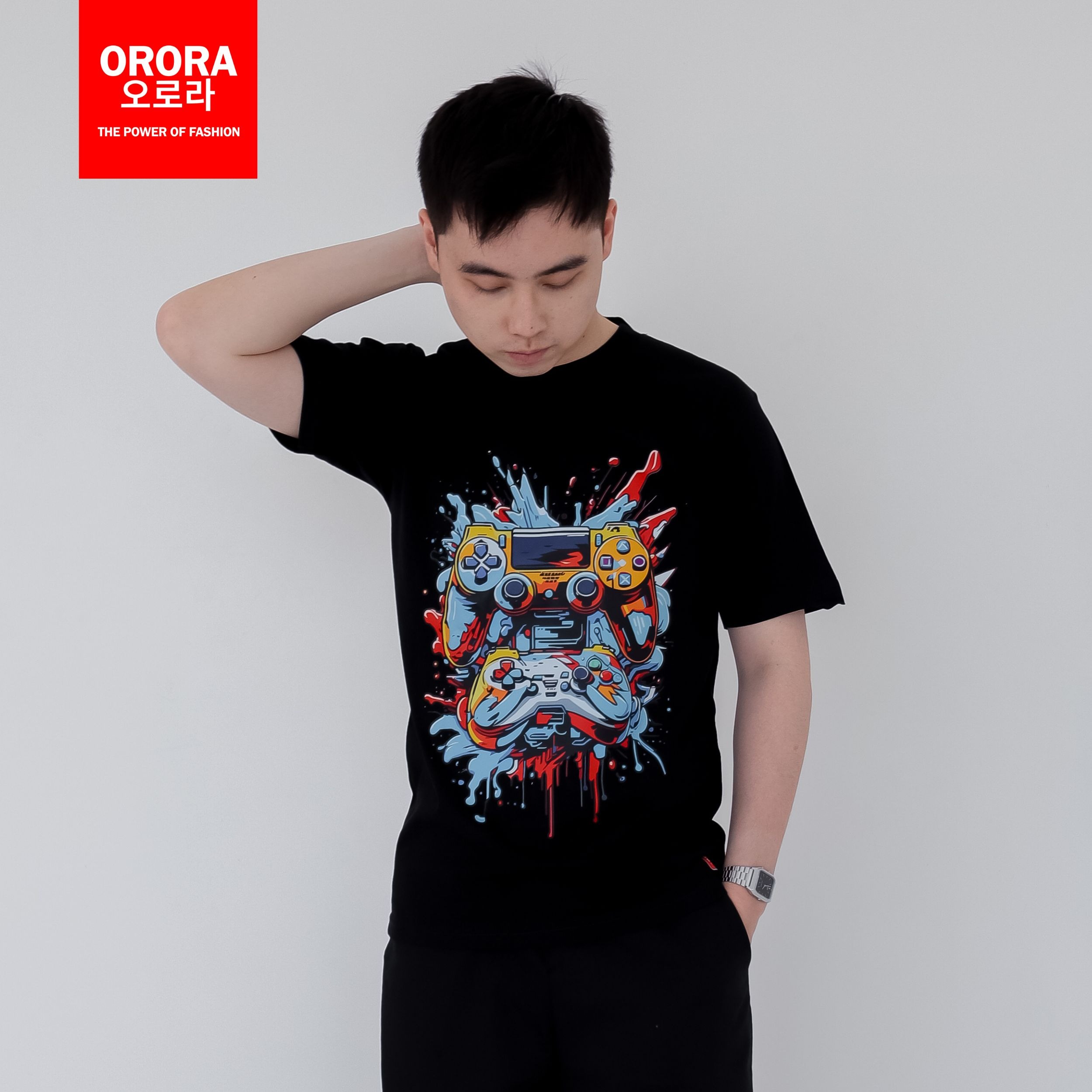 Orora Kaos Pria Dewasa Stik Gaming Gamers - T-shirt Unisex Baju Lengan Pendek Atasan ORGM 01