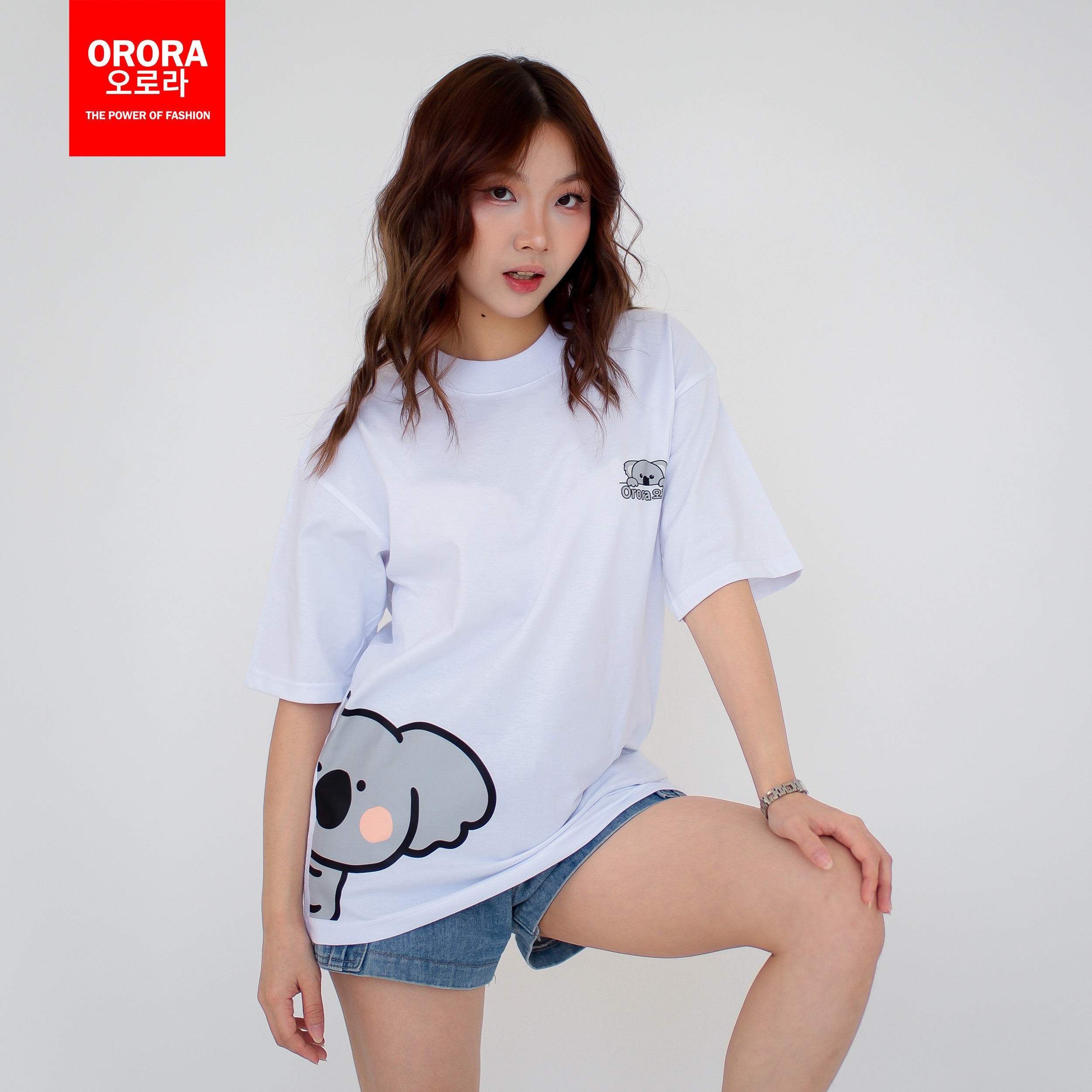 ORORA Kaos Lengan Pendek Distro Korean CUTE KOALA 3 Dimensi - Baju Distro Pria Atasan Wanita NORK 1