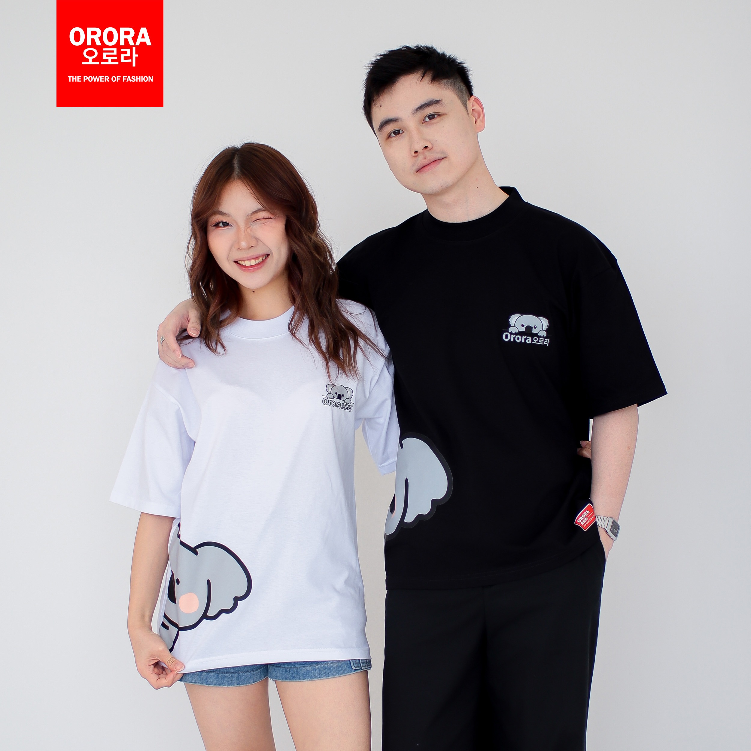 ORORA Kaos Oversize Distro Premium 3D Korean CUTE KOALA 3 Dimensi - OV NORK 1