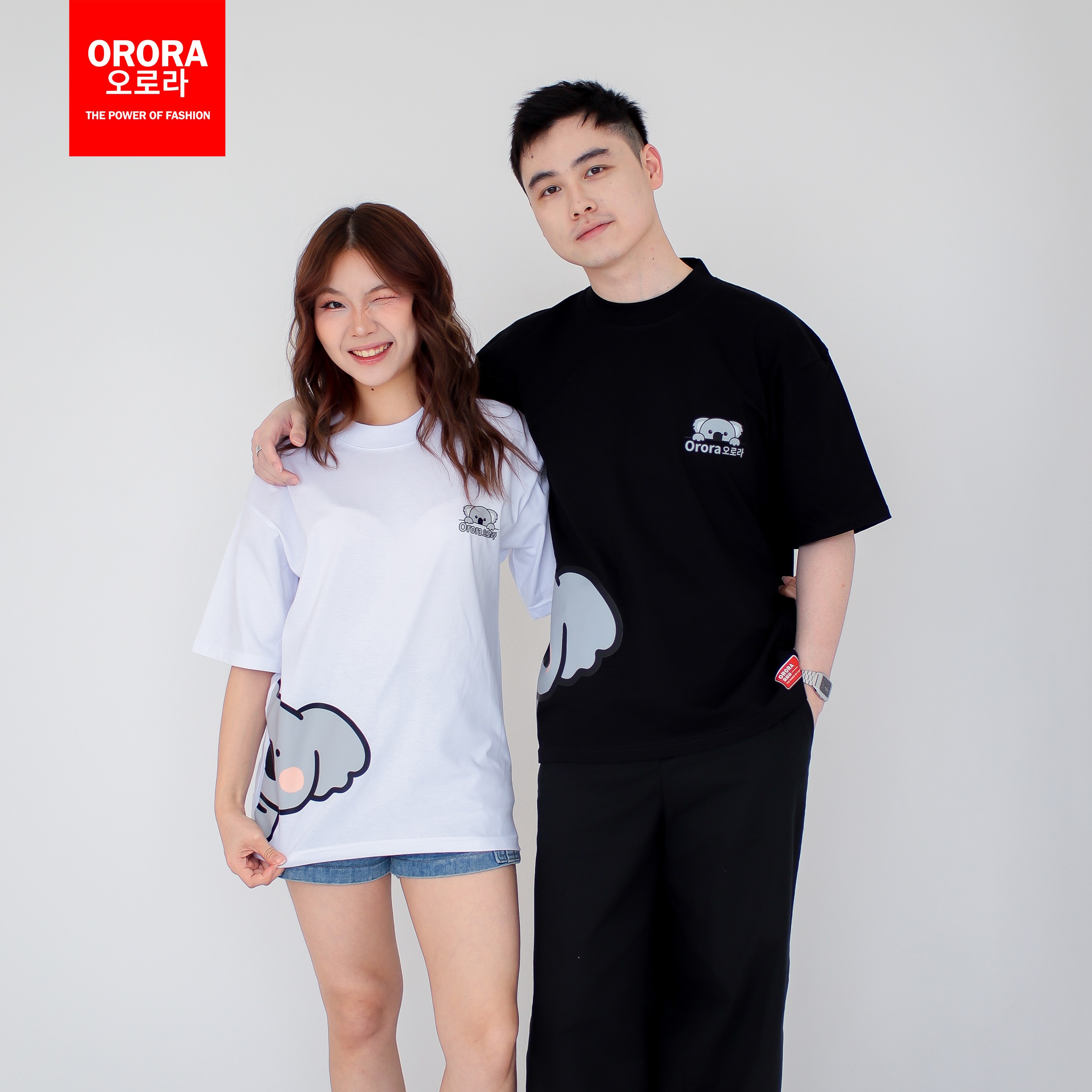 ORORA Kaos Lengan Pendek Distro Korean CUTE KOALA 3 Dimensi - Baju Distro Pria Atasan Wanita NORK 1